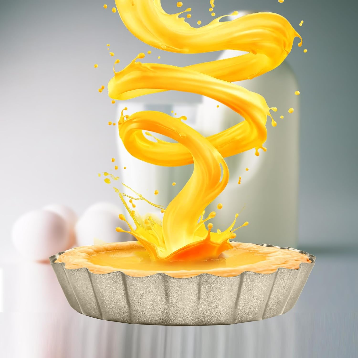 Mini Tart Pan 12PCS, 4 Inch Tart Pan Removable Bottom Non-Stick Tin, 0.9 Inches High Suitable for DIY Making Small Tarts at Home. Champagne Gold Appearance. image number 4