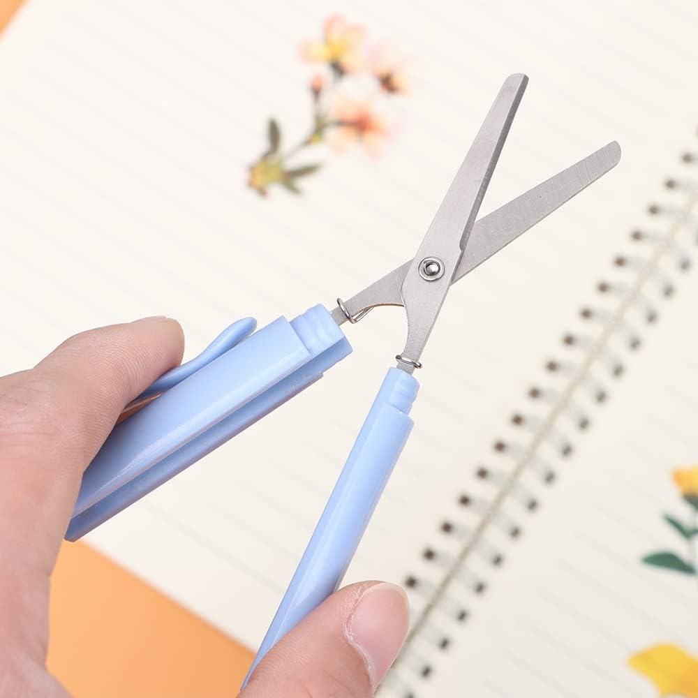 2 Pack Portable Pen Shape Scissors Small Paper Scissor Creative Safe Folding Scissors DIY Multifunction Paper Cutting Art Tool for Office School image number 6