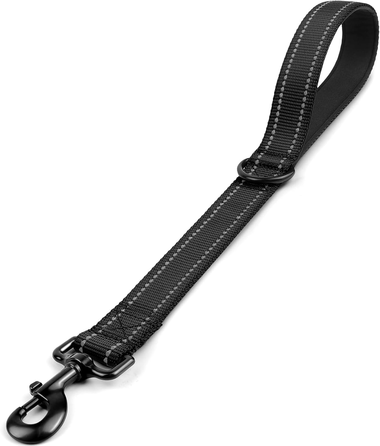 Joytale Strong Short Dog Leash 18 Inch, 1.2 Inch Wide, Heavy Duty, Padded Handle for Traffic Control, Reflective Leash for Medium and Large Dogs Walking Training, Black image number 2