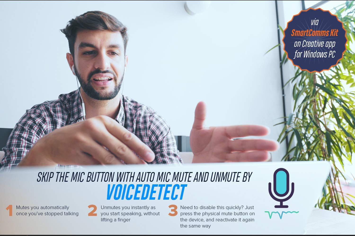 Creative Sound Blaster Play! 4 Hi-Res External USB-C DAC and Sound Adapter Ft. Voicedetect Auto Mic Mute/Unmute, Two-Way Noise Cancellation, Bass Boost/Dynamic Eqs, for Video Calls on Windows PC image number 6