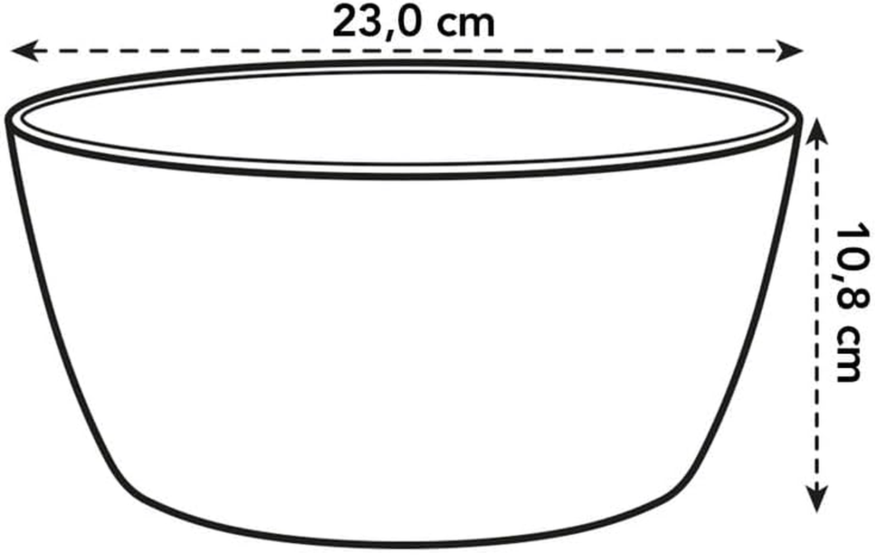 Elho Brussels Bowl - 23Cm Recycled Plastic Bowl-Shaped Large Plant Pot - Lightweight Planter Pot - Ideal for Indoor & Outdoor Planting - Flower Pot for Garden & Patio - Light Gray image number 2