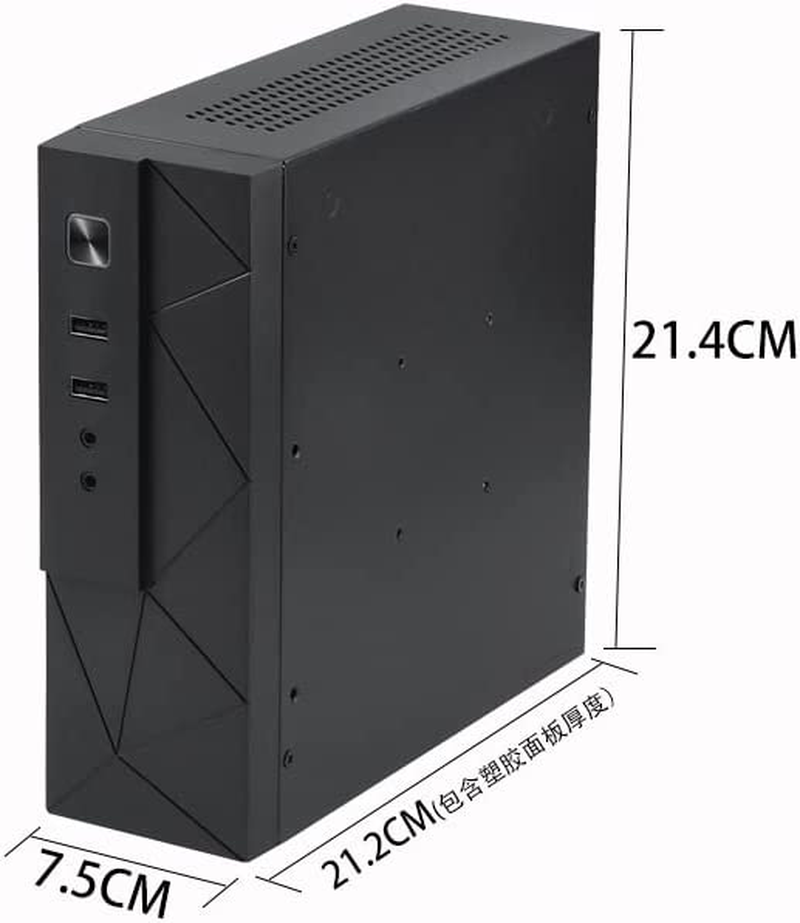 MX01 SECC Fanless Mini ITX HTPC Chassis with 3.5" Hard Drive Bay and Vertical Stand Foot (Black) image number 3
