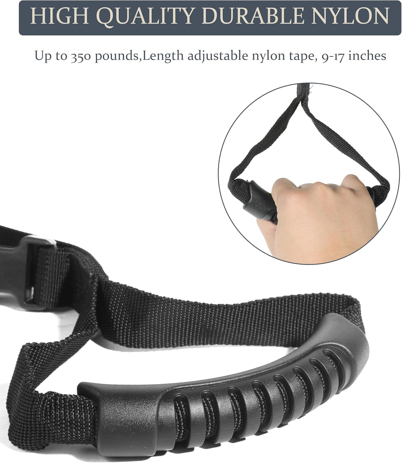 VARGTR 2PCS Car Grab Handle,Car Accessories Auto Cane Grab Handle Adjustable Standing Aid Safety Handle,Vehicle Support Portable Nylon Grip Handle Car Assist Device,Universal for Most Car,Truck, SUV image number 5