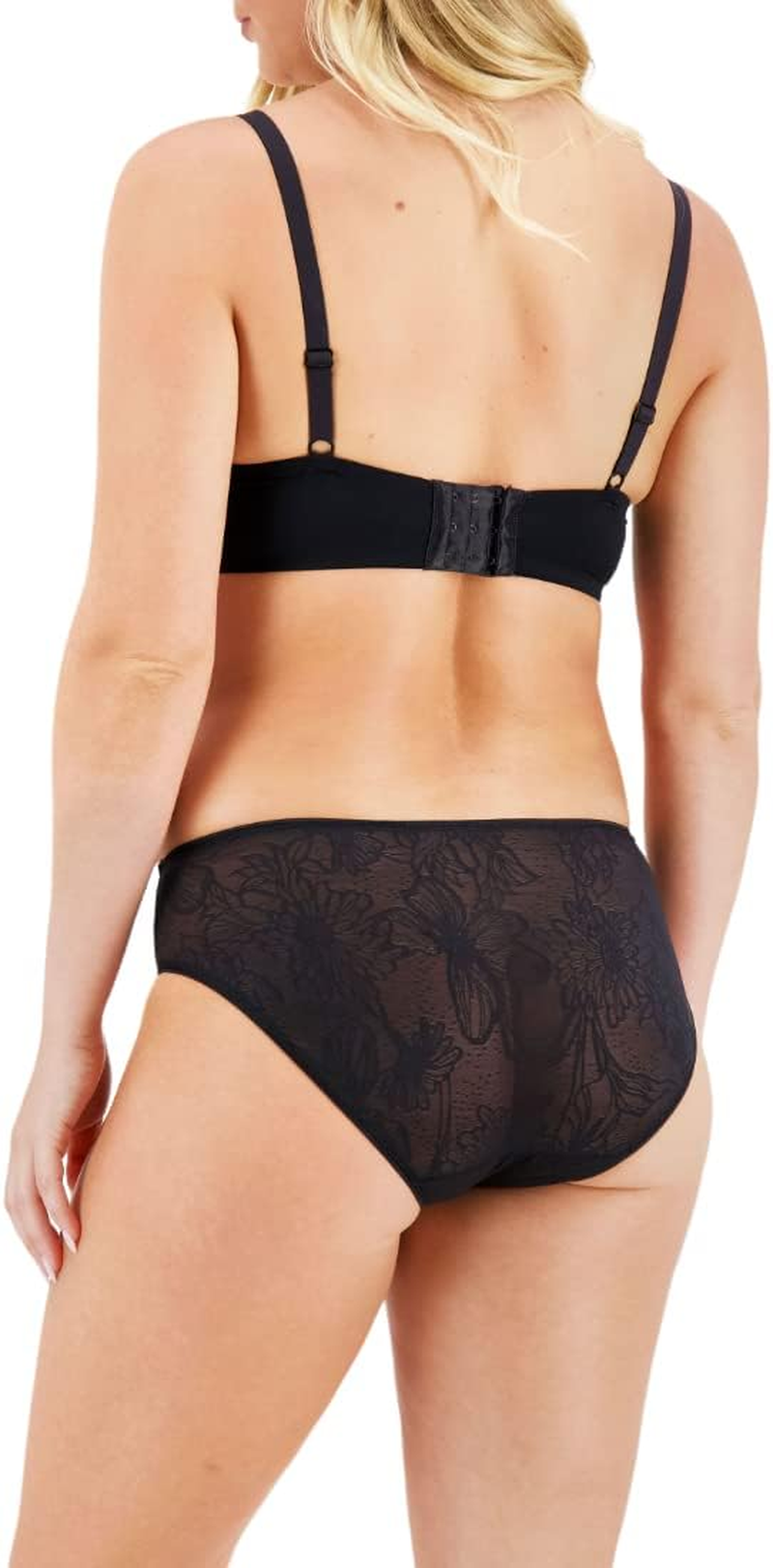 Jockey Womens No Panty Line Promise Bikini Underwear Undies Briefs Black 16 image number 1