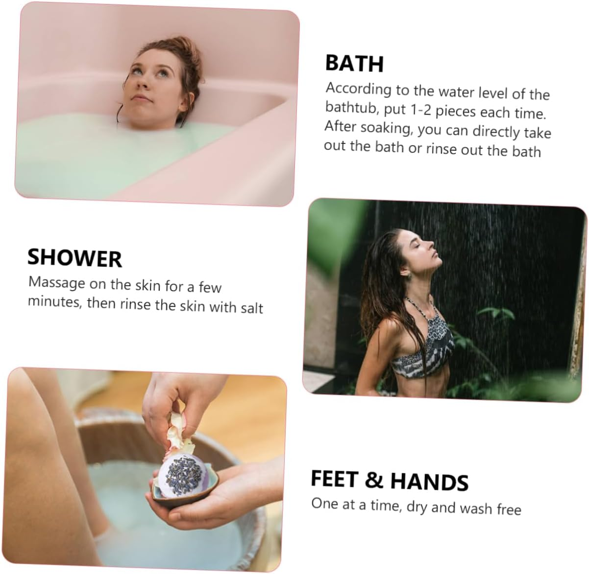 Healeved 4Pcs Bathing Salt Balls for Boys and Girls Spa Aromatic Bath Balls for Women Spa Bath Supplies image number 4