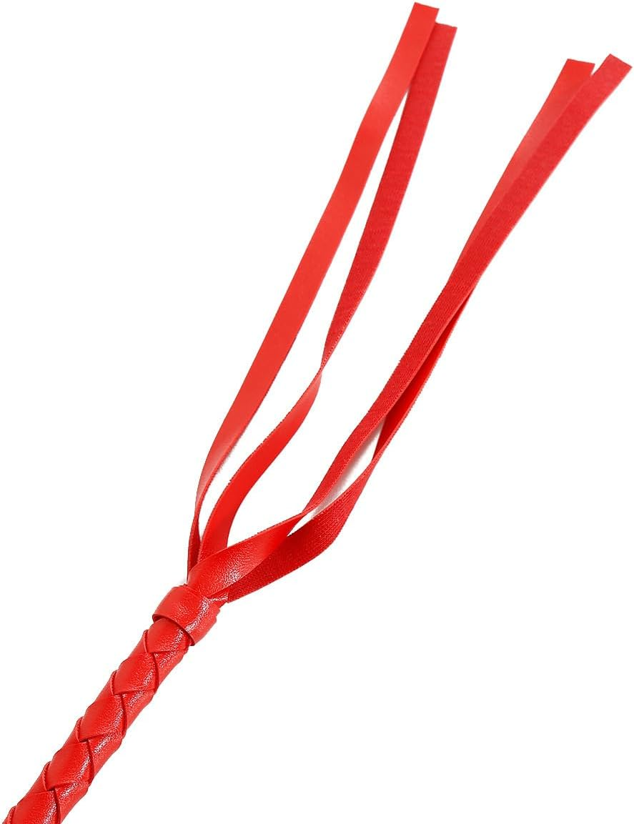 210Cm Horse Riding Crop，Handle Flogger Whip Tickler Role Play Prop Hen Party Accessories (Red) image number 1
