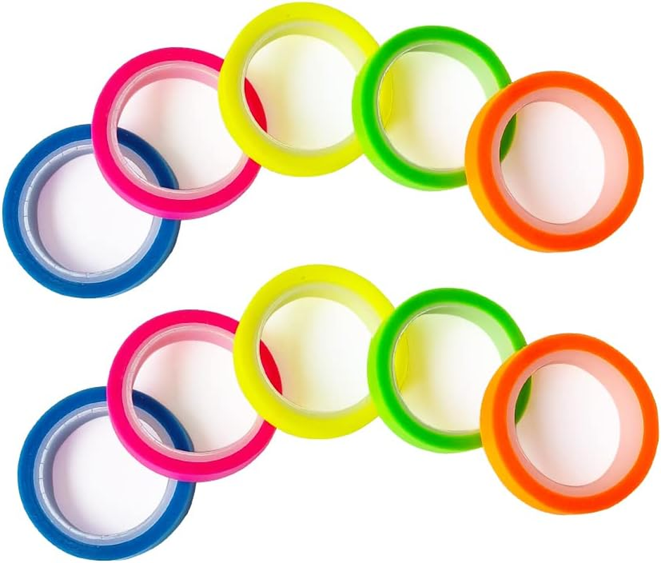 10 Rolls Highlighter Tape,Transparent Marking Sticker Fluorescent Colored Sticky Notes Index Tags Sticky Tabs Removable Tags for Students Teachers Reading Taking Notes (8Mm X 5M) image number 1