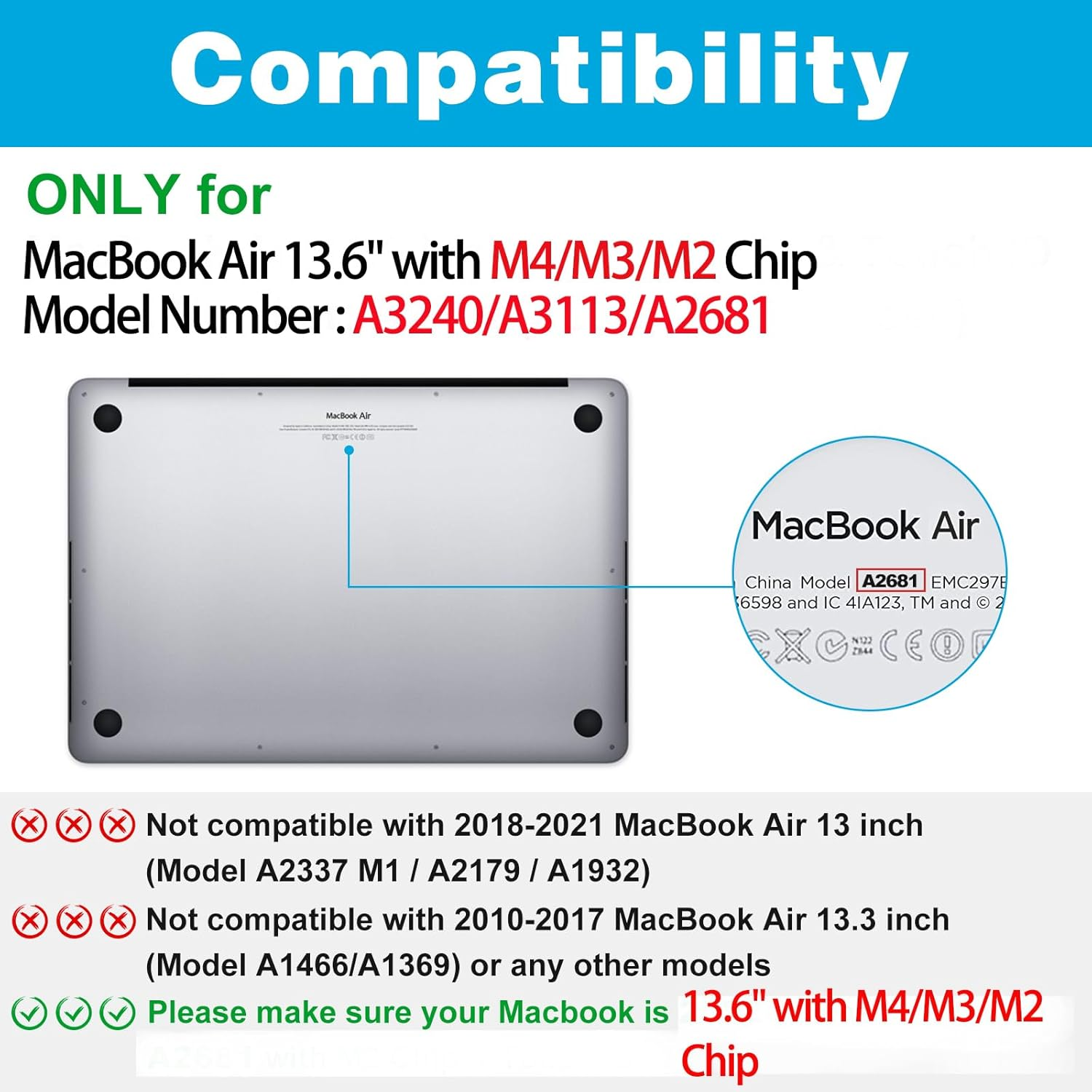 Procase Privacy Screen Protector for Macbook Air 13.6 M4 2025 / M3 2024 / M2 2022, Anti-Spy Tempered Glass Tinted Screen Film Guard for Macbook Air 13.6 Inch 2024 2022 A3240 A3113 A2681 with M3/M2 Chip & Touch ID image number 6