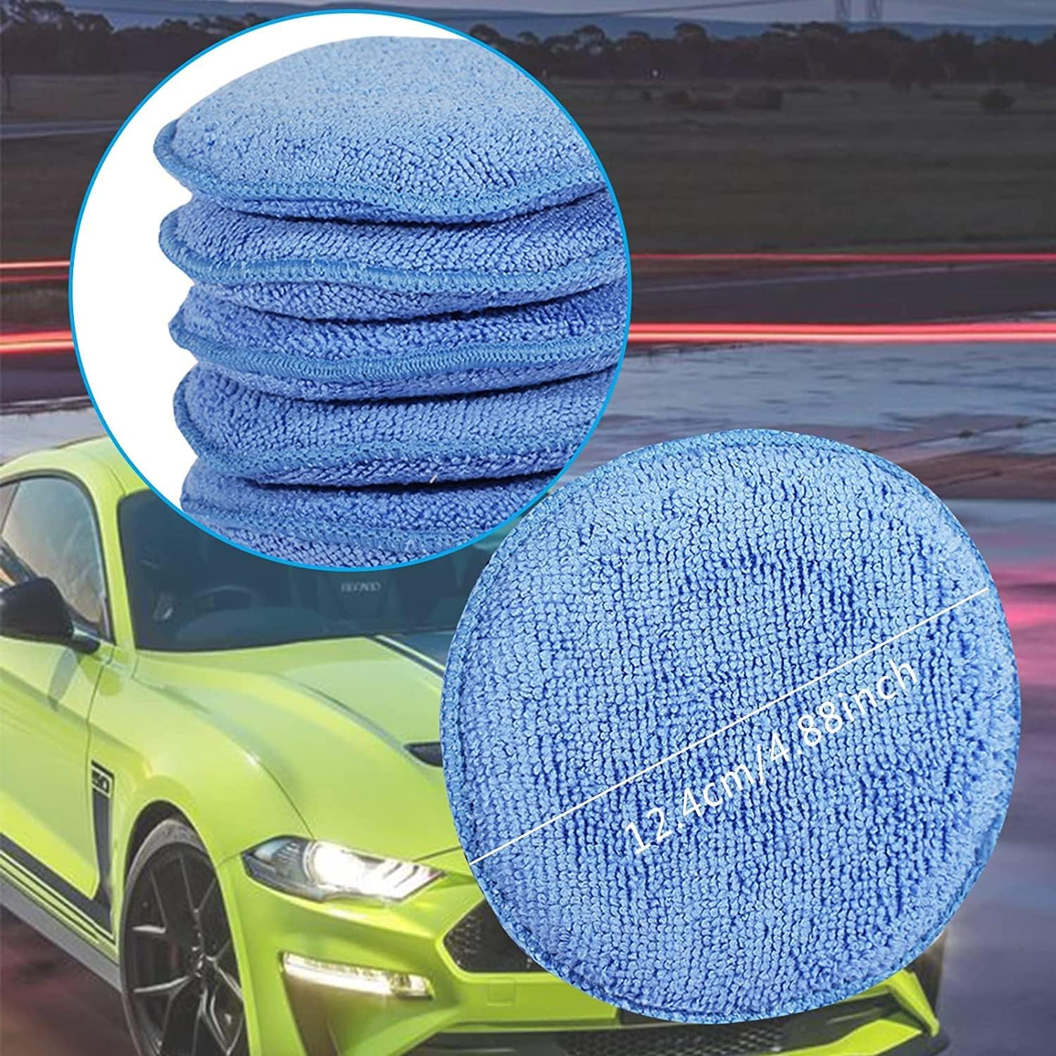 Microfiber Wax Applicator Pads, Car Wax Applicator, Buffing & Detail Polishing Foam Pads for Car Cleaning and Fine Polishing (5" Diameter, 6 Pack) image number 3