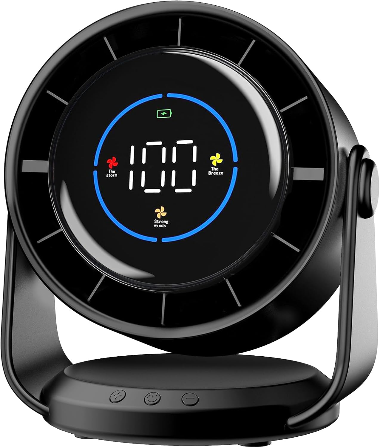 Table Fans, Handheld Portable Turbo Fan Ultra Quiet Desk Fan, Digital Display Rechargeable USB, 105&deg;Tilt 100 Speeds, Wall-Mounted Design, Portable Fans for Home Office Kitchen Travel Camping