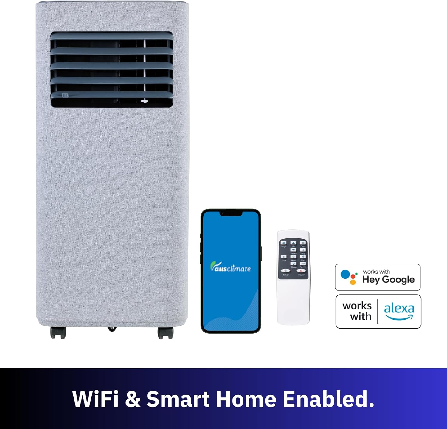 Ausclimate 2.05Kw Smart Compact Portable AC, Stone Grey image number 3