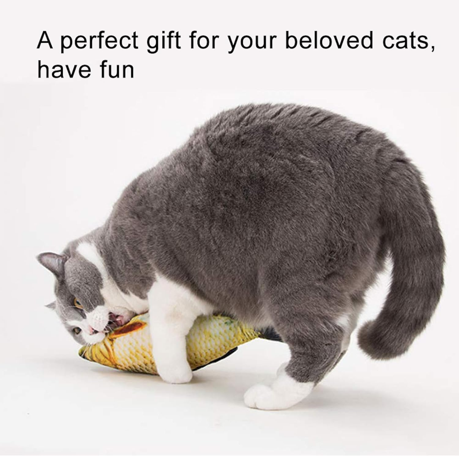 Cat Fish Toys Silvervine Chew Toys with Catnip for Kittens, Interactive Indoor Catmint Dental Toy for Teeth Cleaning, 20&times;7&times;3.5Cm (Mackerel Fish) image number 2