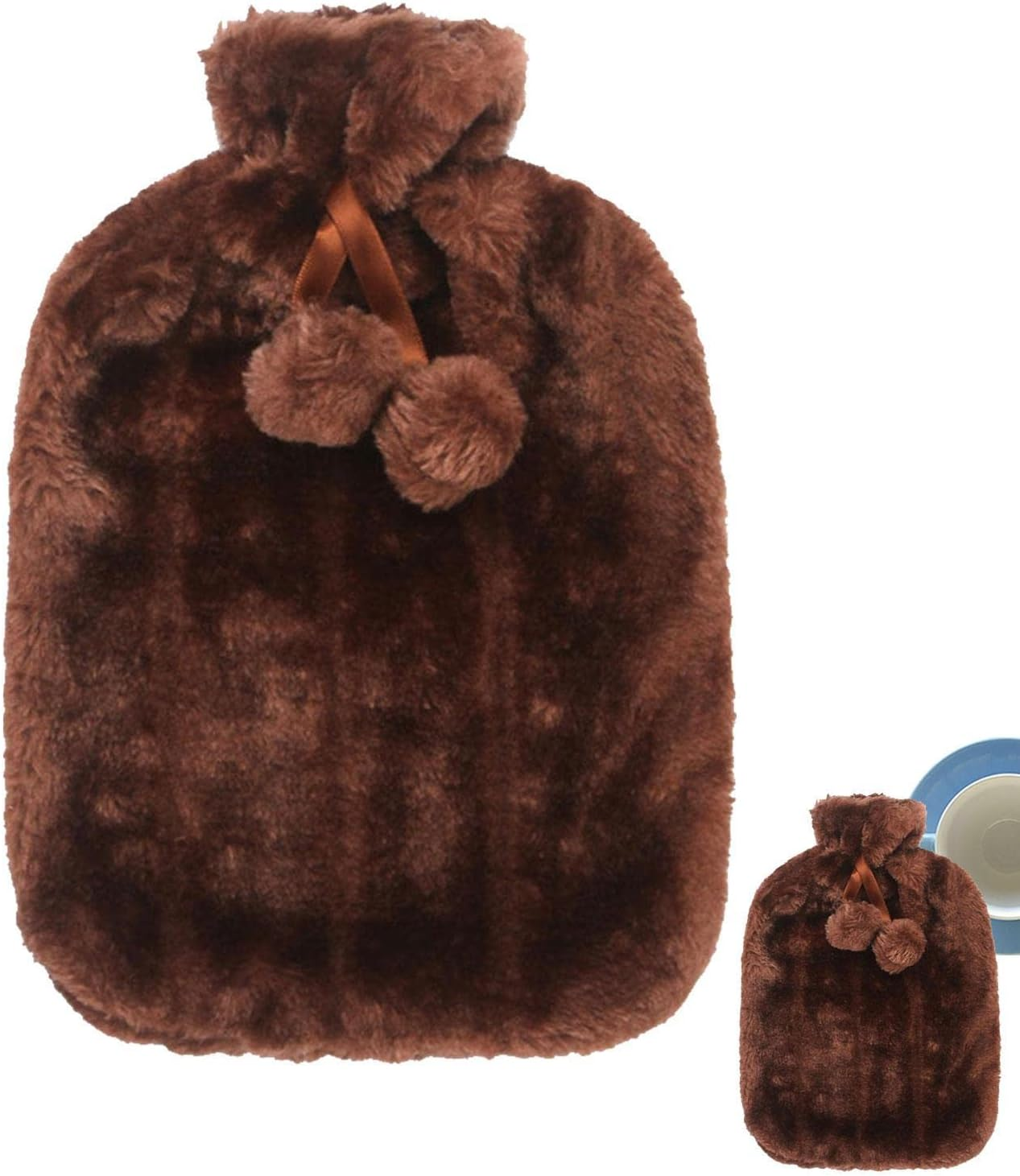 Water Bottle Softcover,2 Liter Ultra Soft Faux Plush Fur Hot Water Bottle Cover - Hot Water Bottle Cloth Helps Relieve Muscle Aches Menstrual Cramps 6-8 Hours to Keep Warm Helves