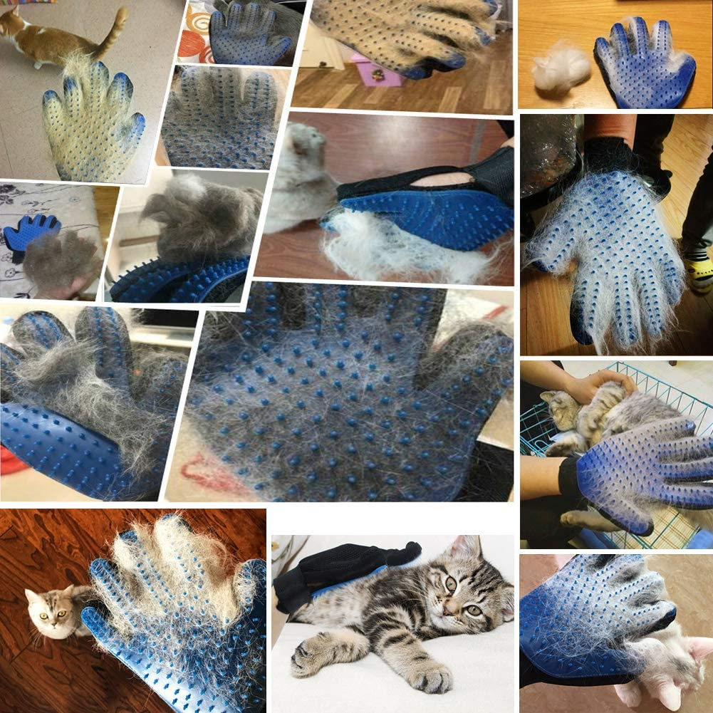 Petverse Represents AUBBC Pet Grooming Glove 2 PCS, Upgraded Soft Pet Hair Remover Gentle Deshedding Brush Glove Deshedding Tool for Cats Dogs -Efficient Pet Hair Remover Mitt
