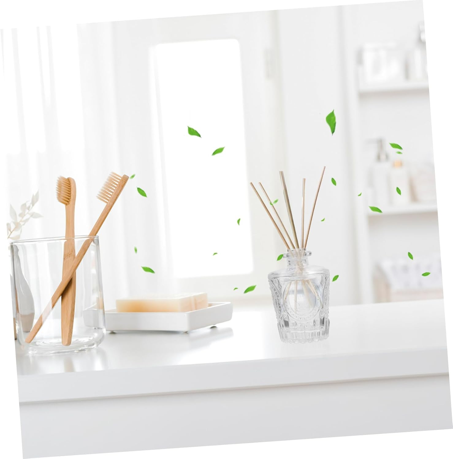 2Pcs Empty Refillable Aroma Bottle Glass Diffuser Bottles for Essential Oil for Car Aromatherapy and Home Scent Water - Transparent image number 3