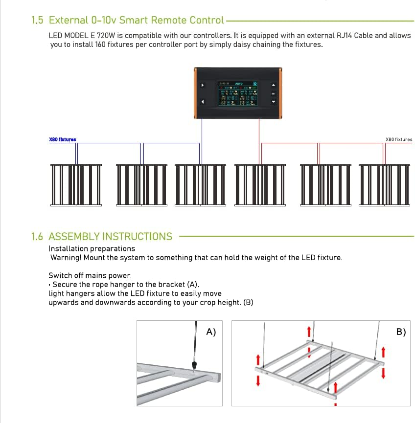 GROZY GR-E 720W LED Grow Light Bar Full Spectrum for Indoor Grow Tent Growing Flowering image number 2