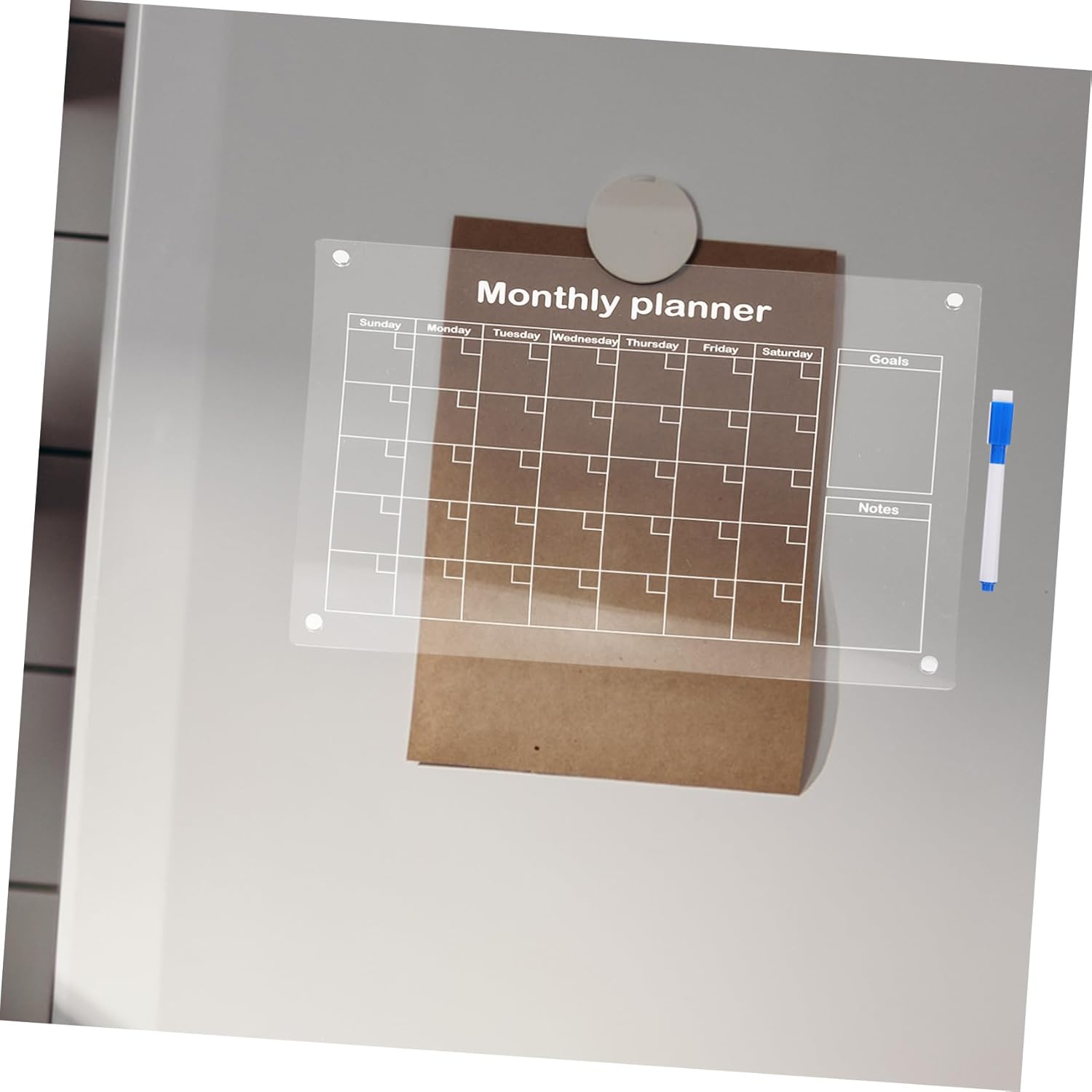 TEHAUX Magnetic Note Board Acrylic Dry Erase Board for Fridge Dry Erase Markers for Home Office Planning image number 1