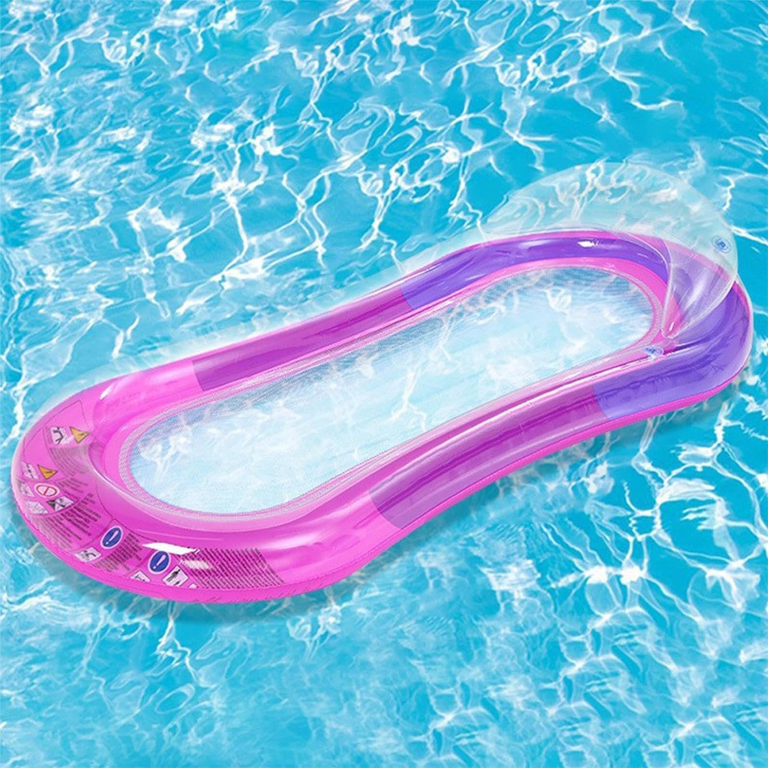 Inflatable Tanning Pool Lounger Float | Pool Raft Floatie Toys for Adults,Sun Tanning Floats with Headrest and Mesh Bottom, Pool Floating Lounge Bed for Swimming Pool Beach Lake - Green image number 4
