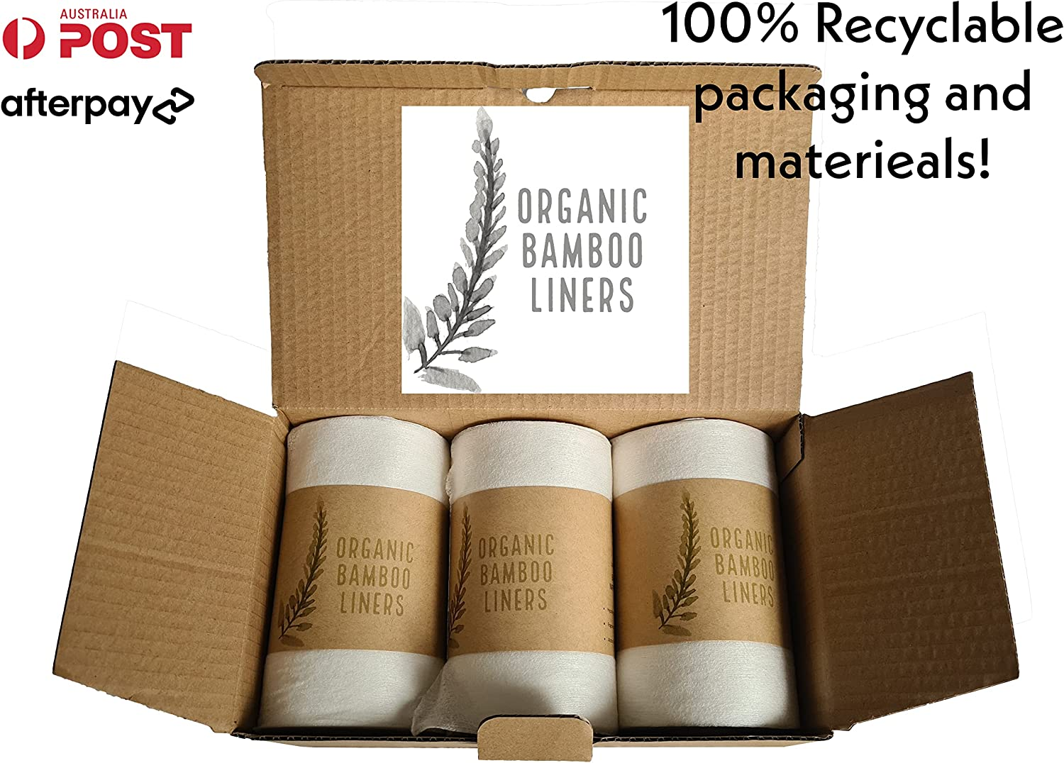 100% Bamboo Nappy Liner - Suit All Modern Cloth Nappies (6 Rolls (600 Sheets)) image number 2