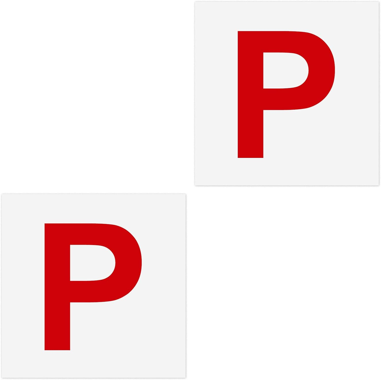 Pack of 2 Fully Magnetic P Plates for New Drivers,Yeeson Learning Learner Driver Magnetic Red P Plates Easy to Stick and Remove for Car Provisional Driving Requirement