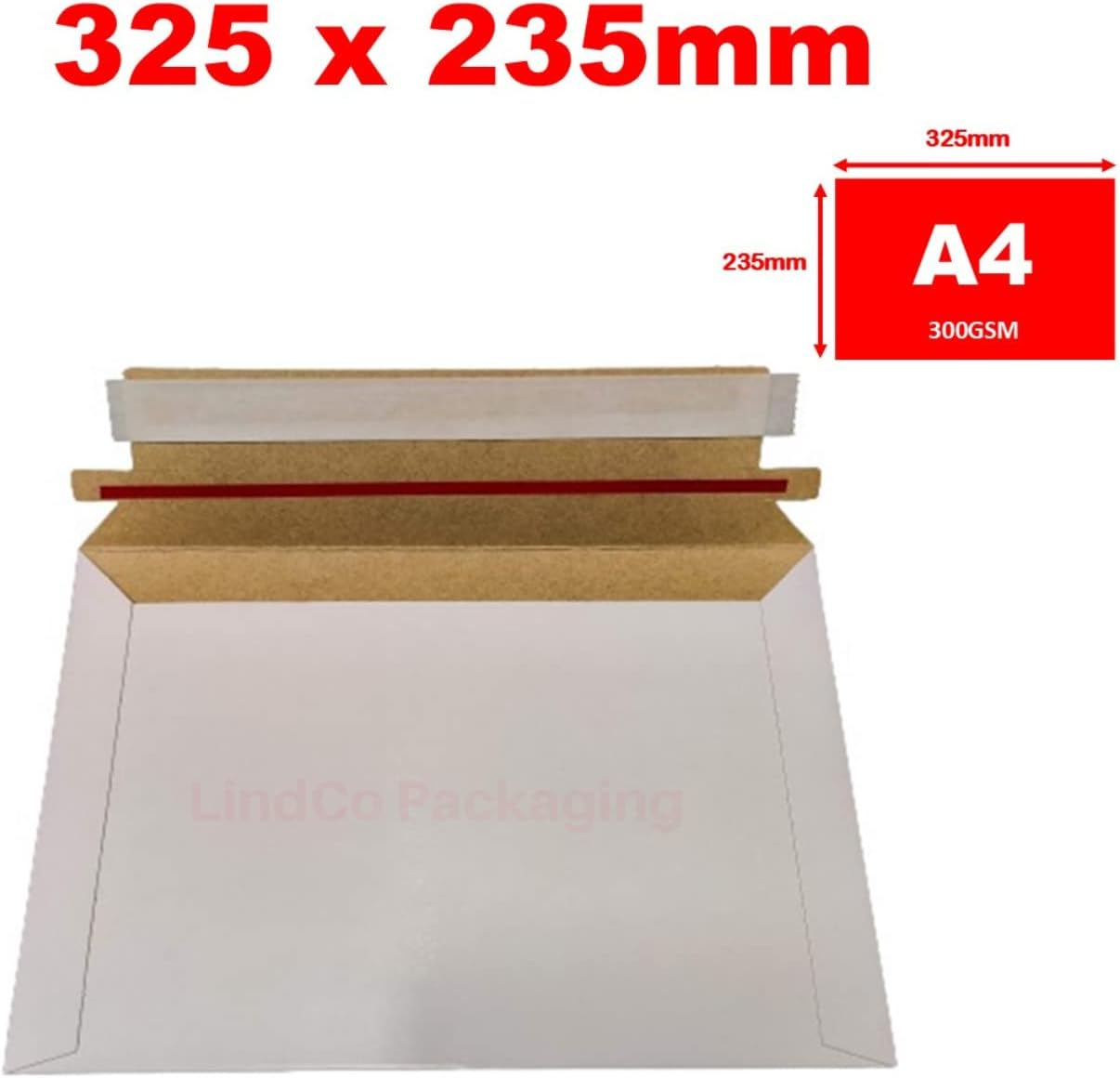 50 Pack A4 Business Document Envelopes - White Cardboard Mailing Wallets 325X235Mm - Self Seal Shipping Pack for Catalogues & Magazines image number 4