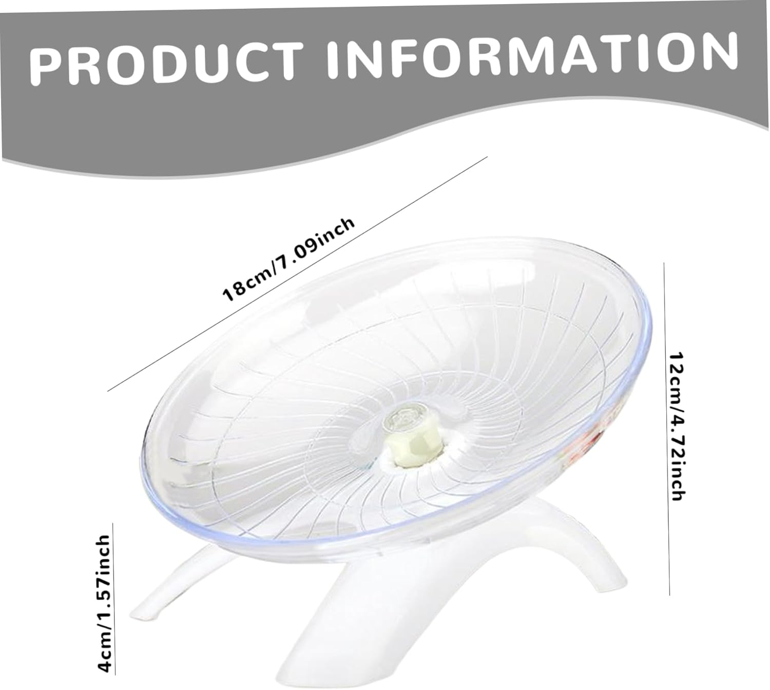 7Inch Silent Hamster Wheel, Non-Slip, Stable Exercise Wheel for Dwarf Hamsters, Gerbil, Rat, Small Animals, White, Indoor image number 6