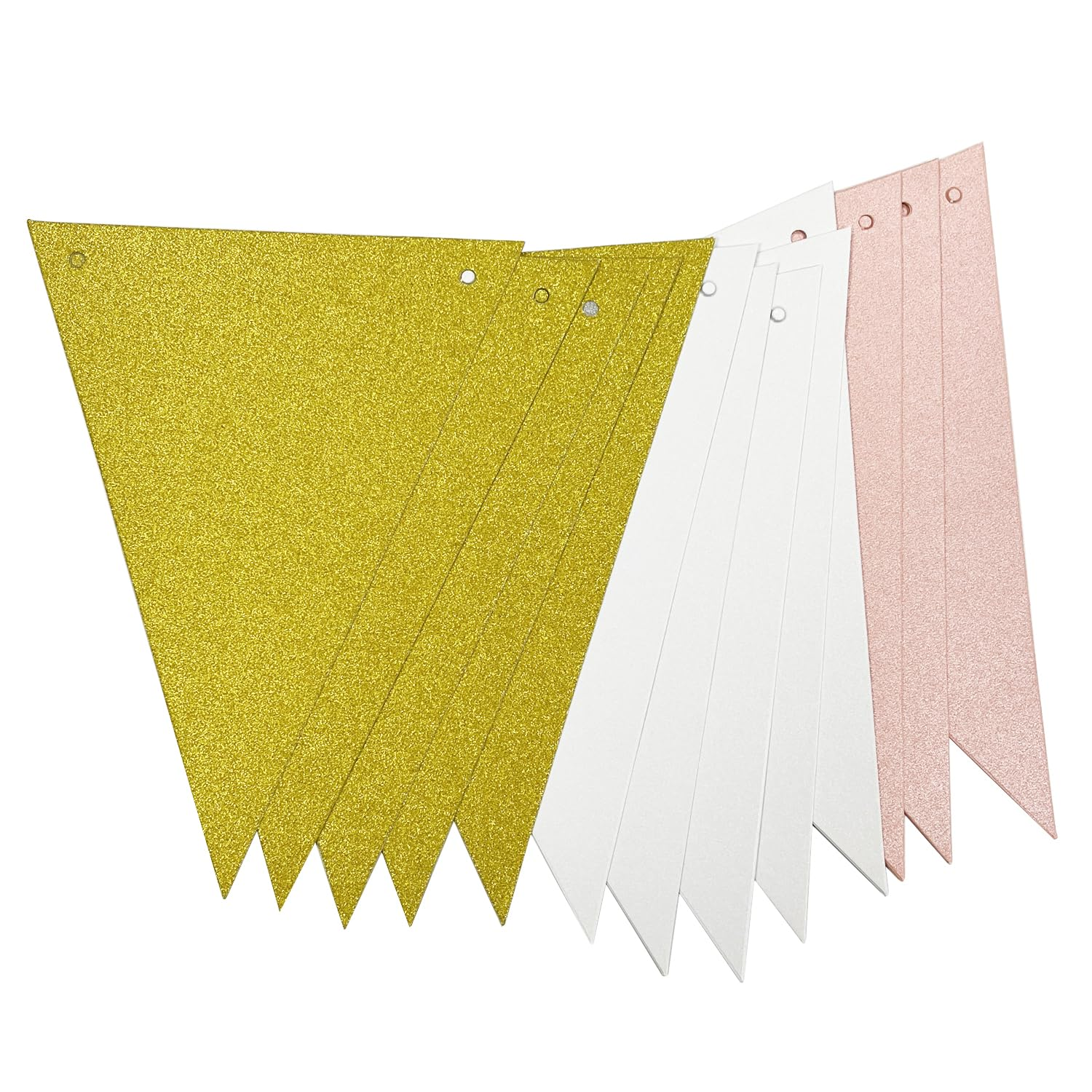 Haobase Happy Birthday Banner Triangle Flags Banner Happy Birthday Sign Swallowtail Flag Hanging Party Decoration (White)