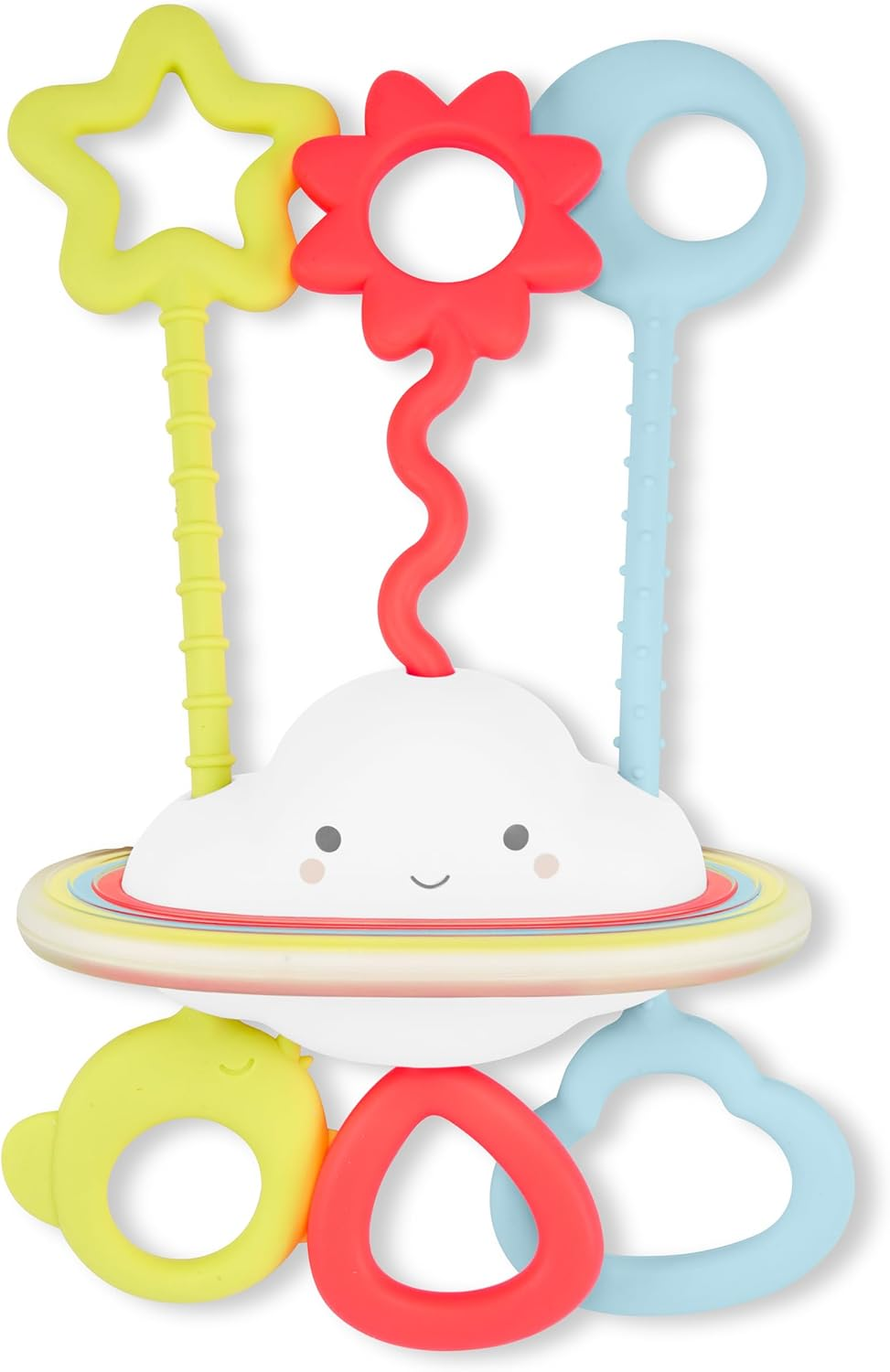 Skip Hop Silver Lining Cloud Pull & Play Baby Sensory Toy for 6+ Months - Soft Silicone Teething Toy - Fine & Gross Motor Skills Development - Tactile Puzzle & Cause-Effect Activity Infants image number 4