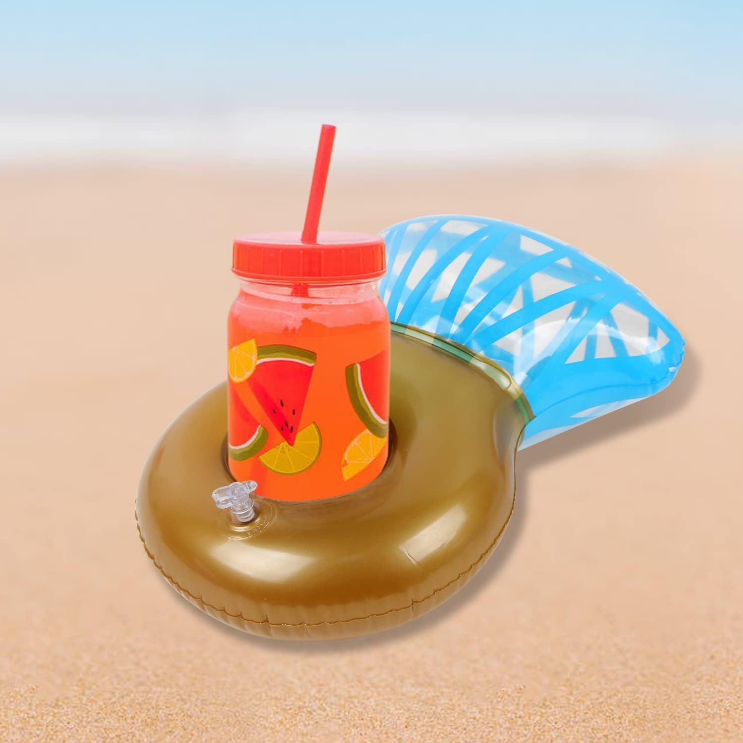 Pack of 6 Inflatable Drink Holder Pool, Diamond Pool Drink Holder Floating Set, Inflatable Floating Bottle Holder, Pool Accessories Fun for Summer Pool Party, Beach Theme Party image number 2