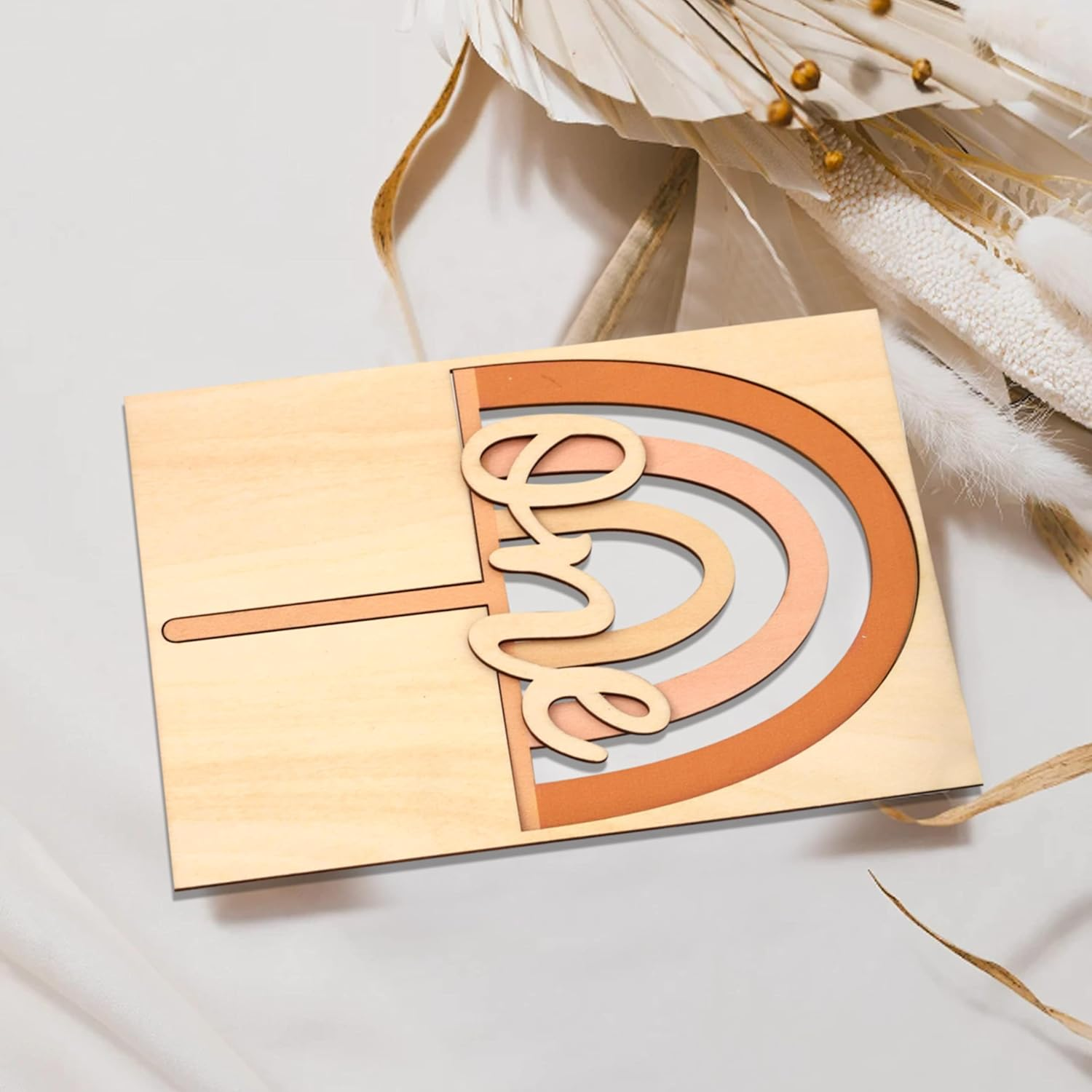 Boho Rainbow Cake Topper Wood One Birthday Topper - Boy Girl 1St Birthday Cake Topper - First Birthday Decor Cake Smash (BOHO ONE CT) image number 3