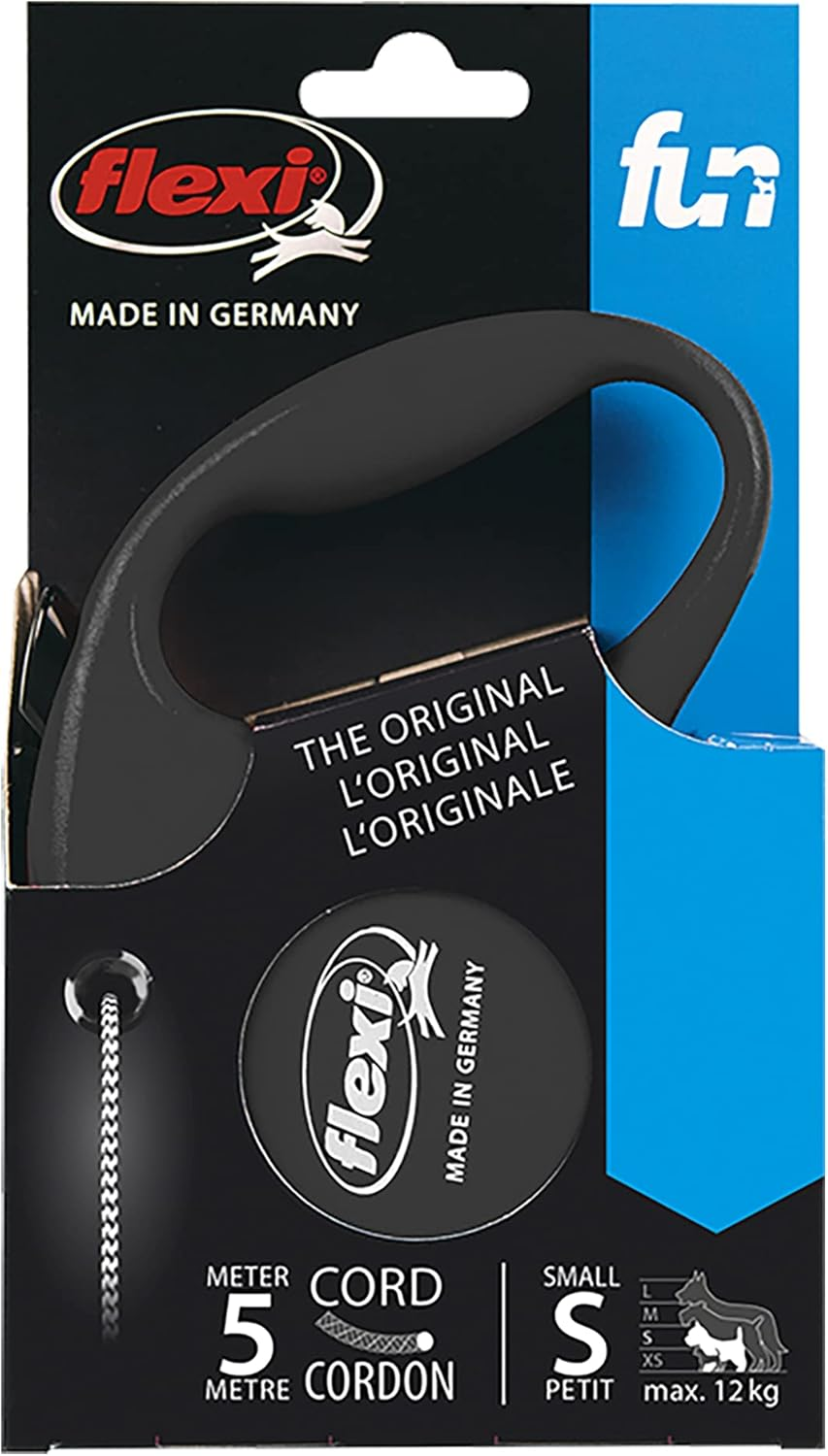 Flexi Fun Cord Retractable Dog Lead Black Small 5 Metres image number 4