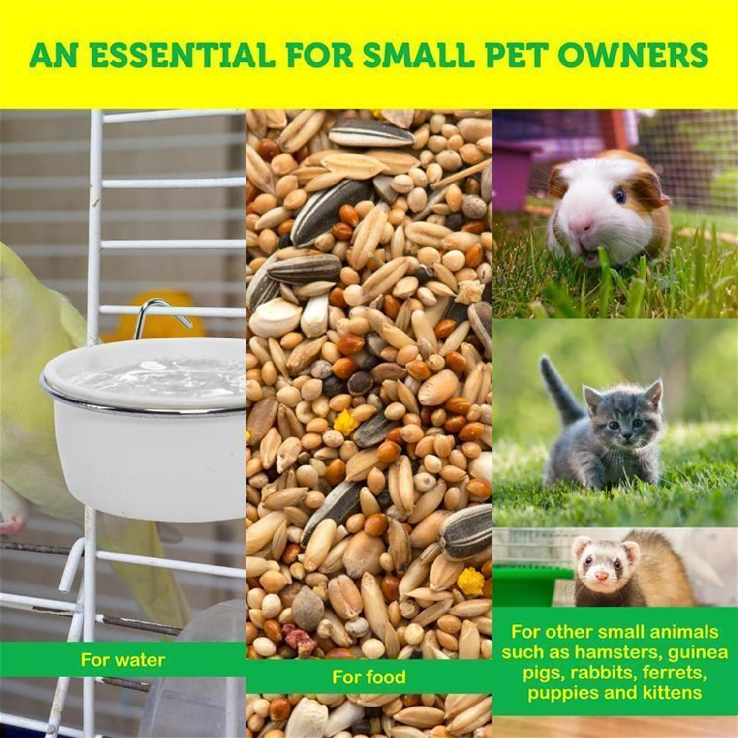 Leona Co Bird Parrot Food and Water Dish Set - Plastic Bird Parrot Food Feeding Cage Bowl with Stainless Steel Holder and Birds Feeder Dispenser Bottle image number 4