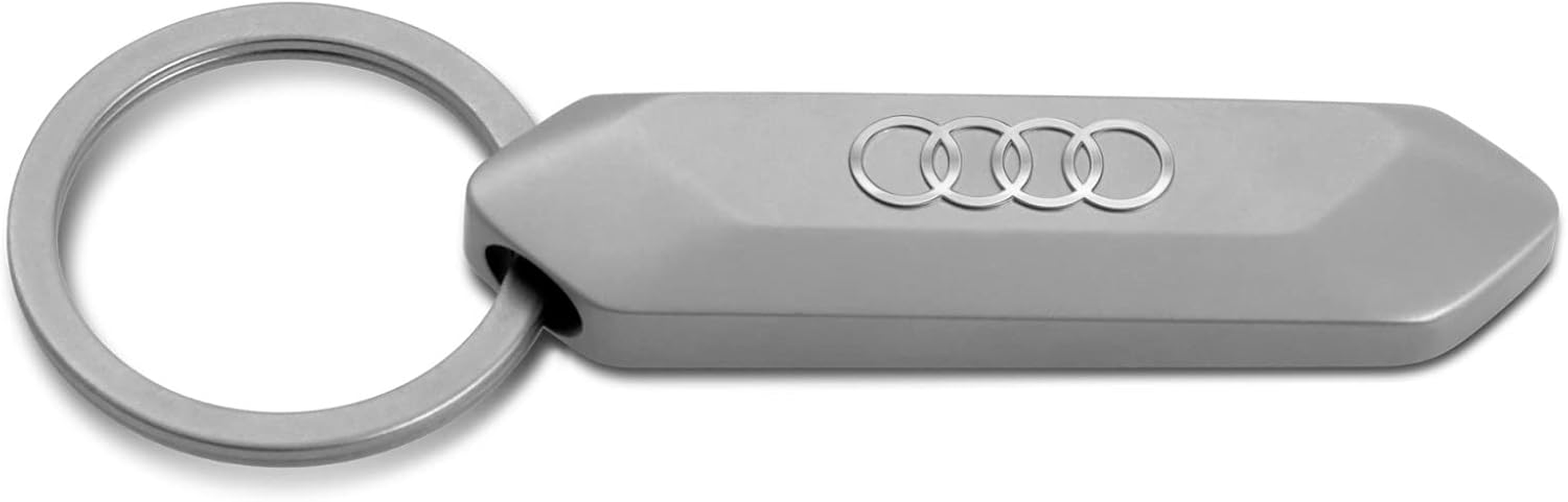Audi 3182100400 Keyring Rings Logo Stainless Steel Lanyard Key Ring Silver One Size, Silver, Standard Size, Contemporary, Silver, One Size, Contemporary