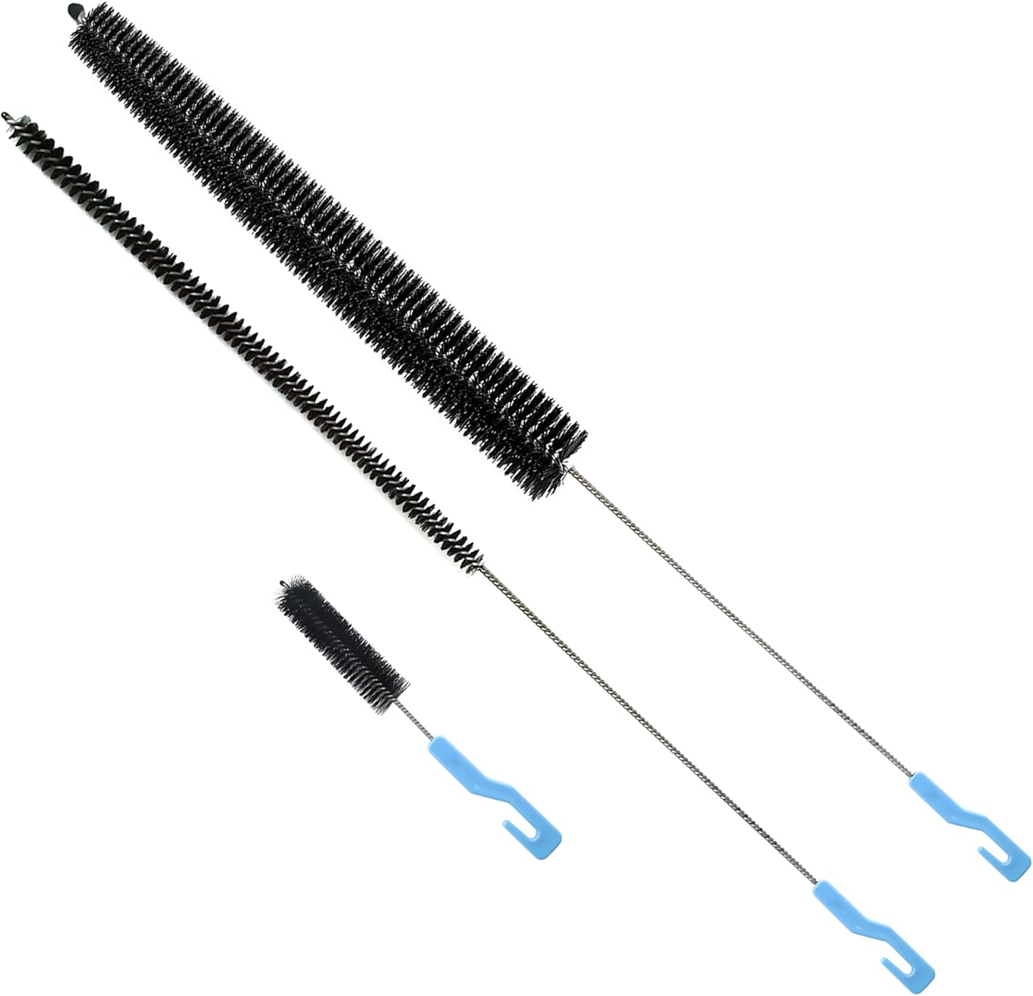 Dryer Lint Cleaner Kit, 3Pcs Nylon Bristle Brush, Flexible Stainless Steel Handle, for Cleaning Vent Trap & Refrigerator Coil image number 1