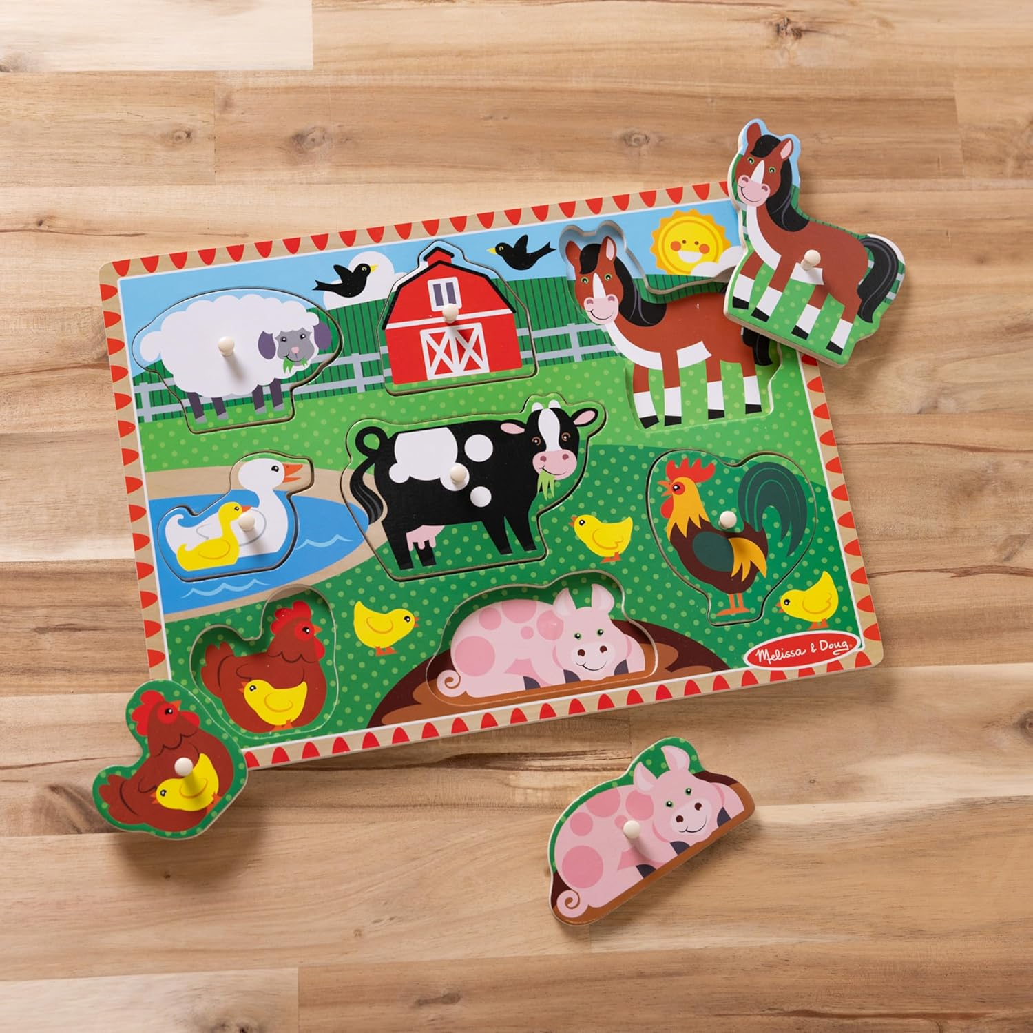 Melissa and Doug - Farm Peg Puzzle image number 4