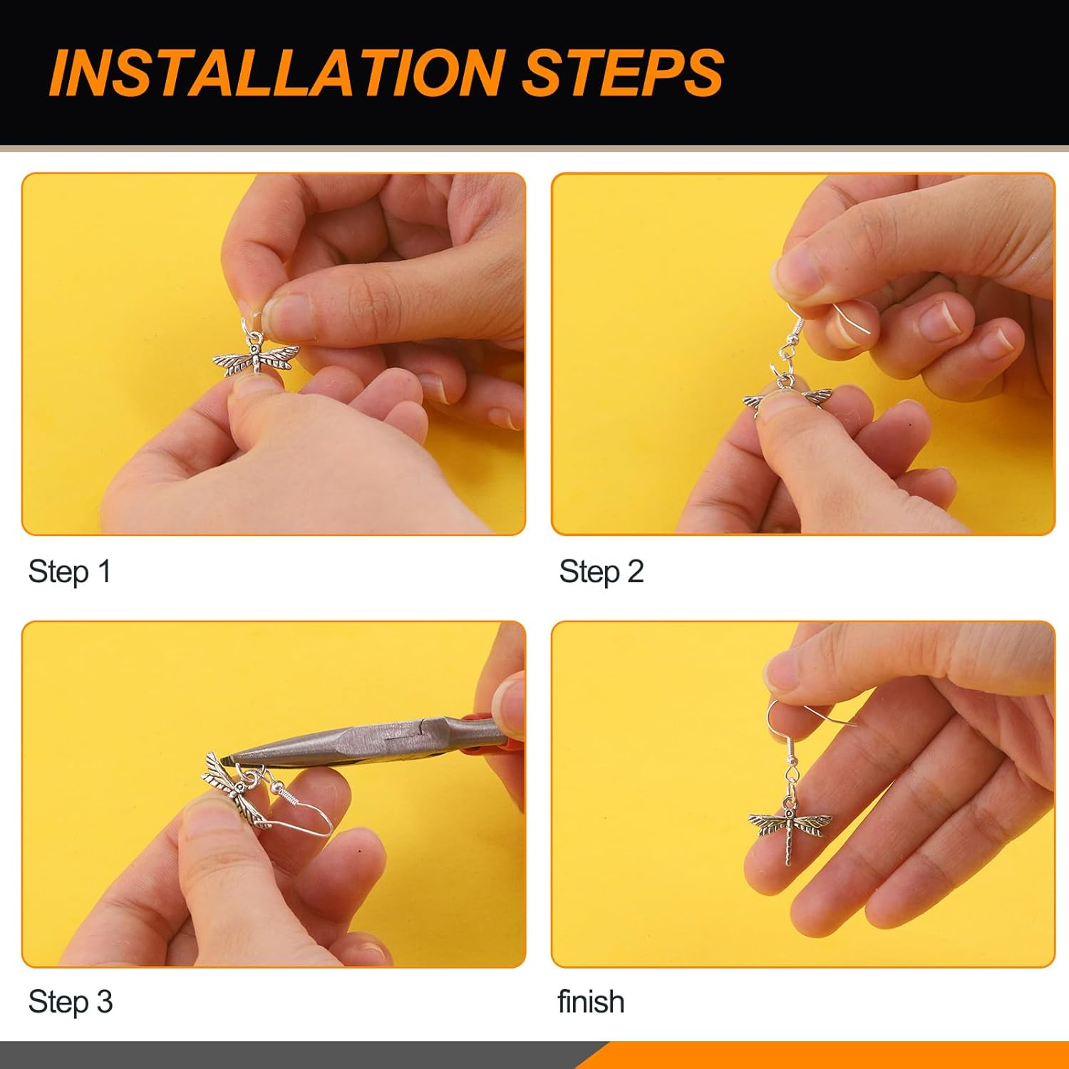 1533Pcs Hypoallergenic Earring Making Supplies Kit with Earring Hook, Earring Back, Earring Posts, Jump Ring, Jewelry Pliers, Earring Holder Card, Clear Bag for Jewelry Making Earring Repair - 5 Colors - Earring Making Supplies image number 6