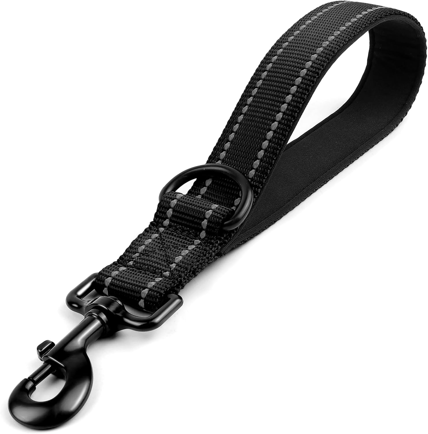Joytale Strong Short Dog Leash 18 Inch, 1.2 Inch Wide, Heavy Duty, Padded Handle for Traffic Control, Reflective Leash for Medium and Large Dogs Walking Training, Black