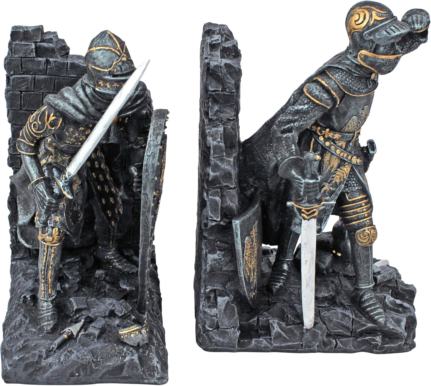 Arthurian Knight Bookend in Two-Tone Metallic (Set of 2) [Kitchen] image number 1