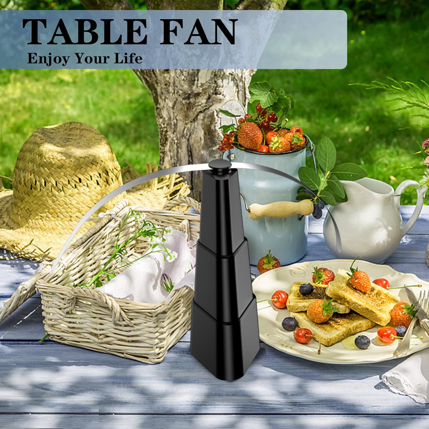 Stretchable Fly Fans for Tables 4 Packs,Portable Outdoor Fan,Food Fan for Indoor Outside,Battery Powered Fly Fan for Picnic,Party,Restaurant,Kitchen and BBQ