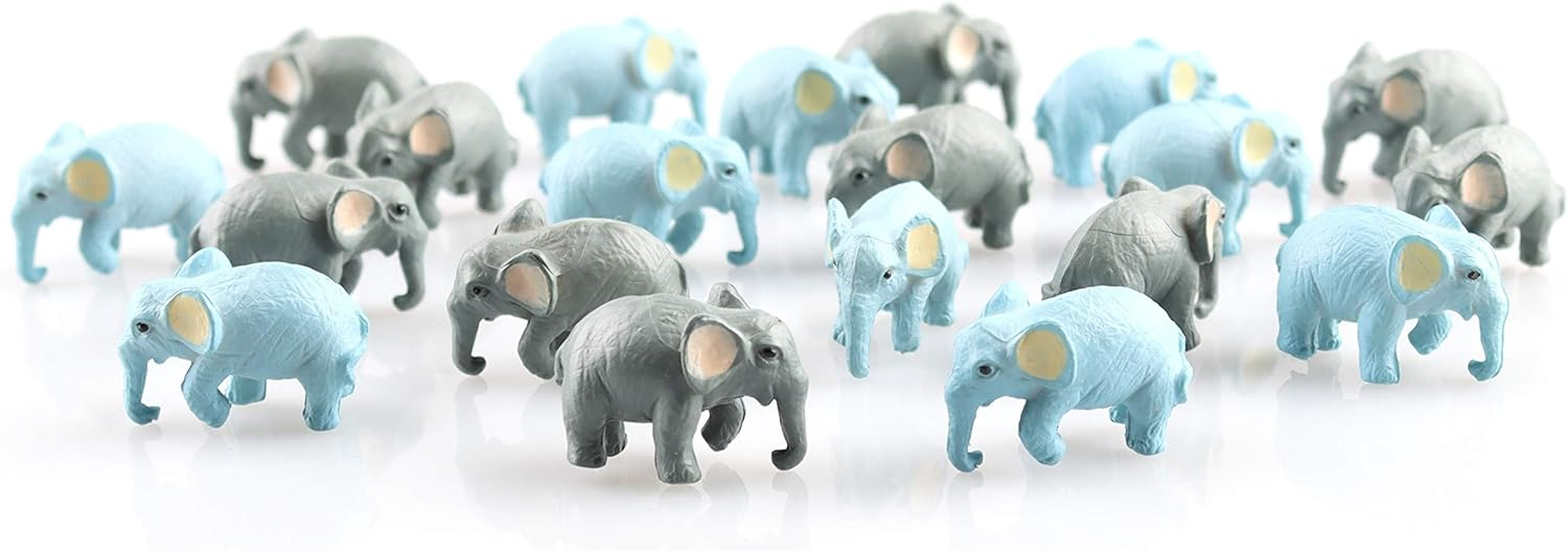 X Hot Popcorn 20 Pcs Miniature Elephant Family Figures - Wild Life Figurines, Educational and Realistic Animals for Home and Office Decoration