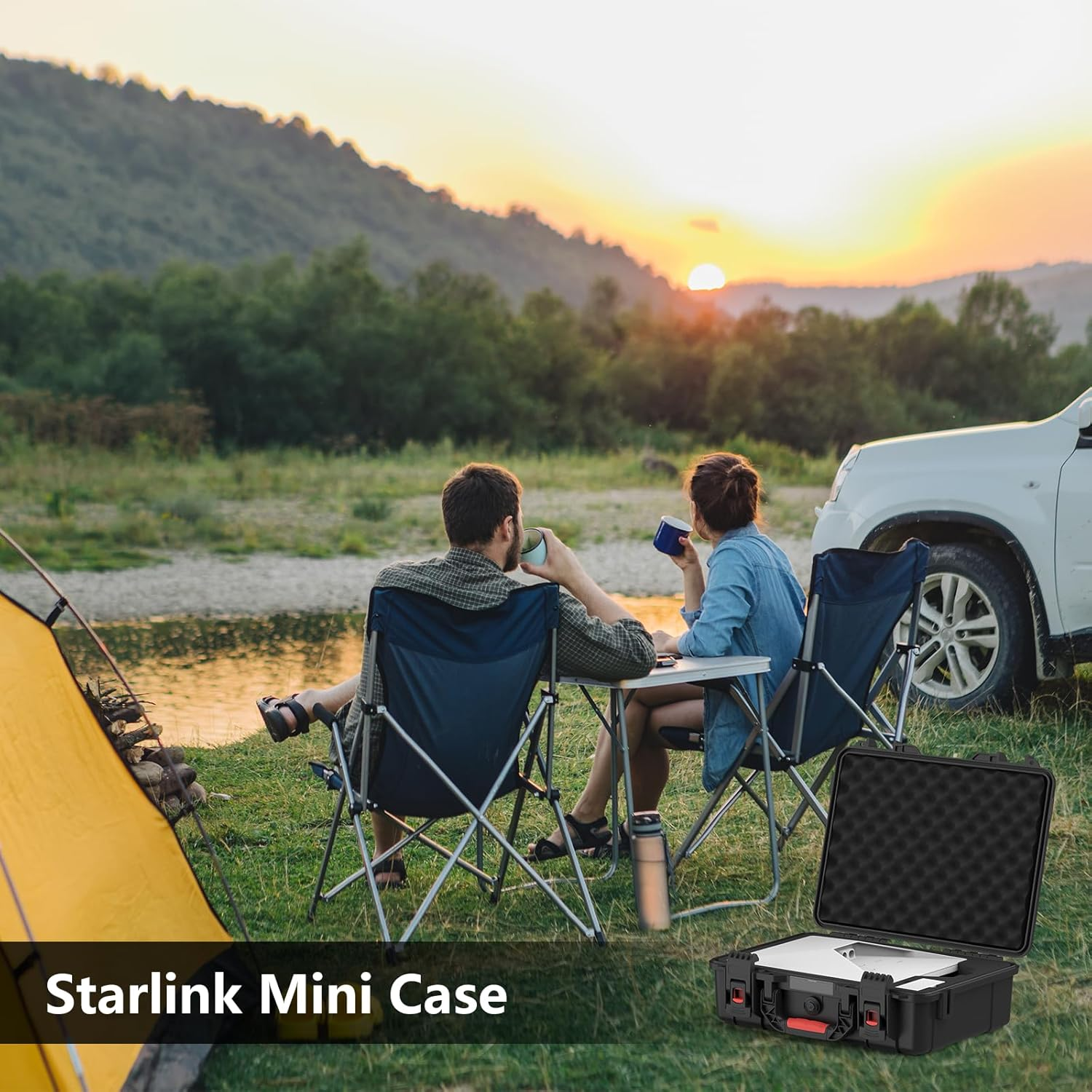 Starlink Mini Case, Waterproof Hard Case Fits Starlink Mini Dish, Portable Travel Case with Precision Cut Foam for Starlink Mini Accessories, IP67 Waterproof, Ideal for Travel and Camping image number 6