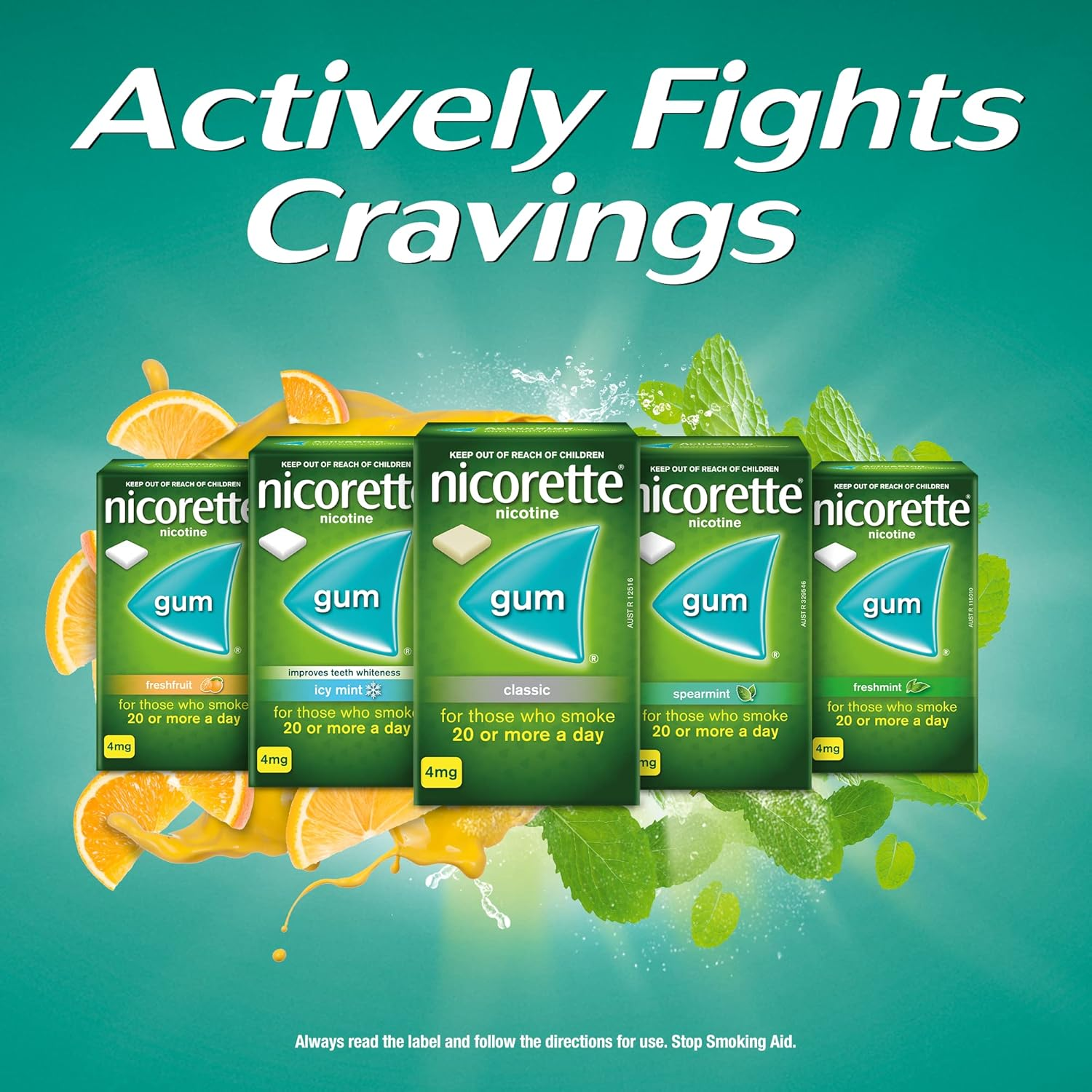 Nicorette Quit Smoking Extra Strength Nicotine Gum Spearmint 105 Pack
