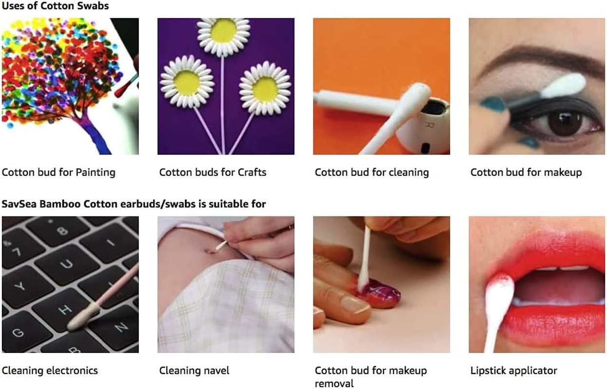 Bamboo Cotton Buds/Swabs 239 Stems / 480 Swabs (Pack of 3) image number 5