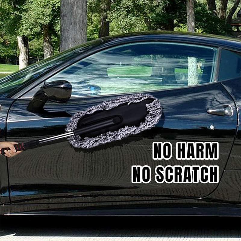 AIMALL Car Wash Duster - Microfiber Telescoping Cleaning Brush with Extendable Handle, Scratch-Free Dusting Wax Mop for Cars and Furniture, 35.4 Inches image number 5