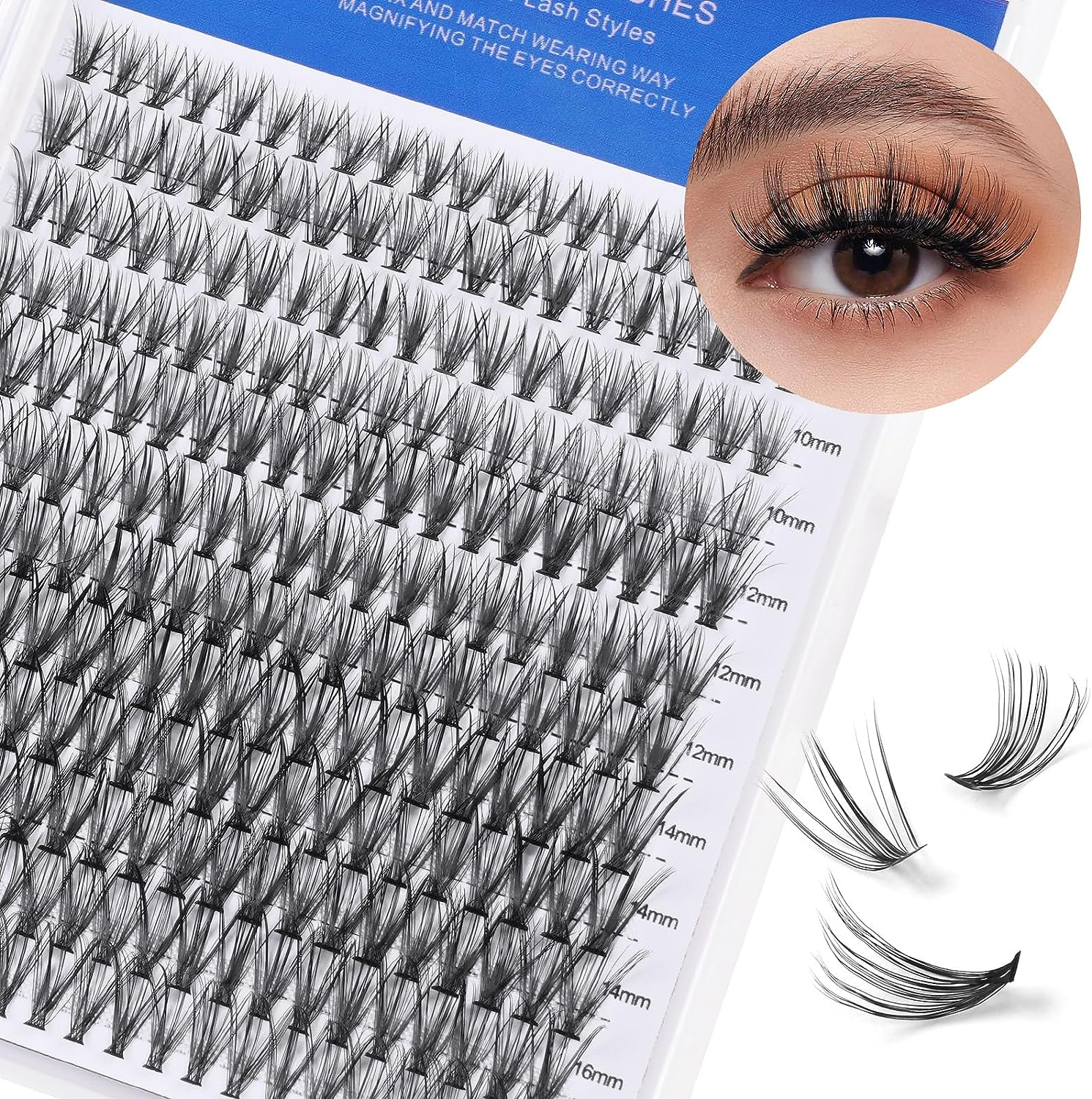 MAGEFY False Eyelashes 240 Bundles 30D Eyelashes 8-16Mm Soft Eyelashes Extension and Fishtail Eyelashes Made at Home image number 5