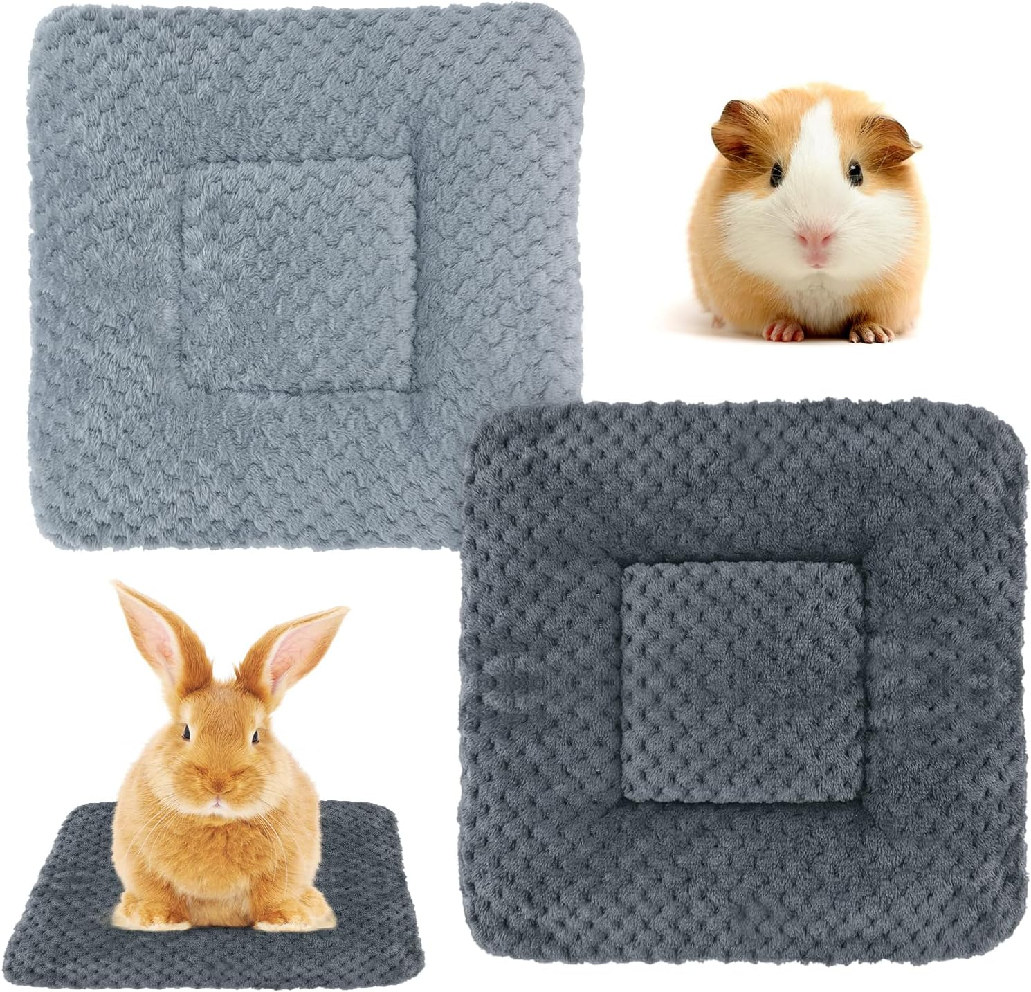 Small Animal Plush Bed Pack of 2 Warm Fluffy Puppy Blanket Fleece Rabbit Guinea Pig Cushion Bed Sleeping Mat for Puppy Dog Kitten Rabbit Chinchilla Squirrel Hamster 30 X 30 Cm image number 5