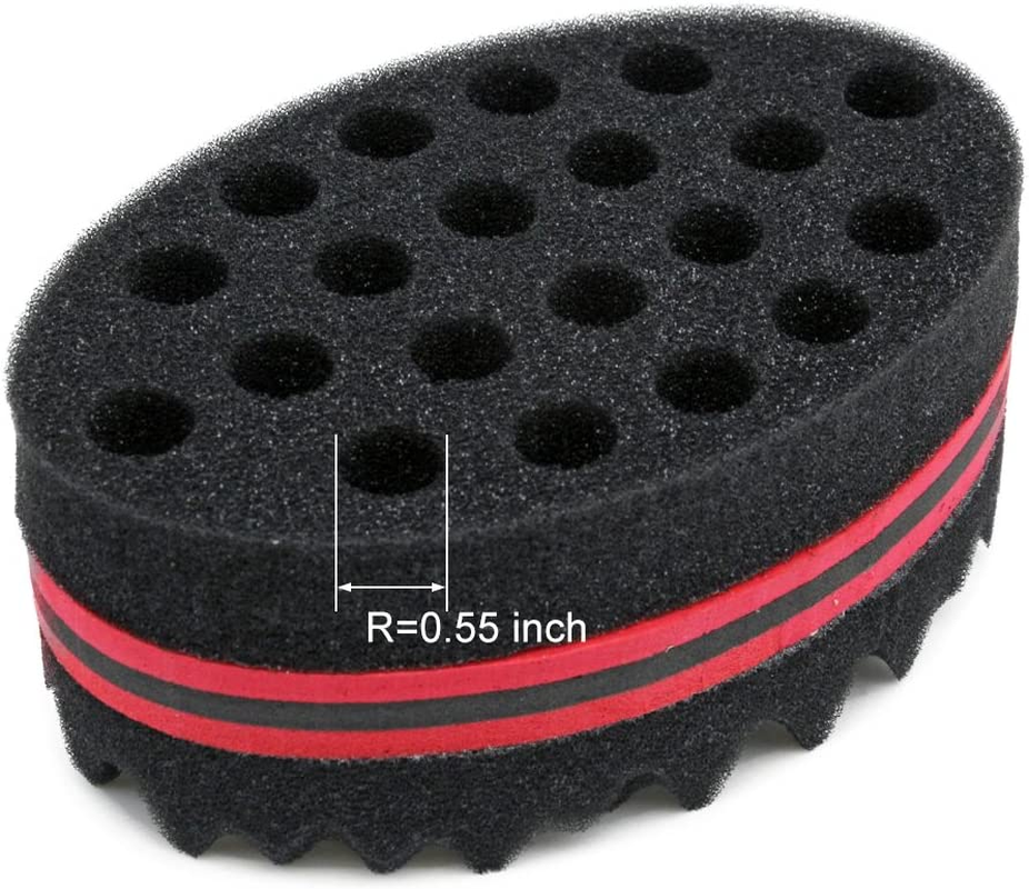 BEWAVE Big Holes Barber Hair Brush Sponge Dreads Locking Twist Afro Curl Coil Wave Hair Care Tool, 2 Pcs image number 5