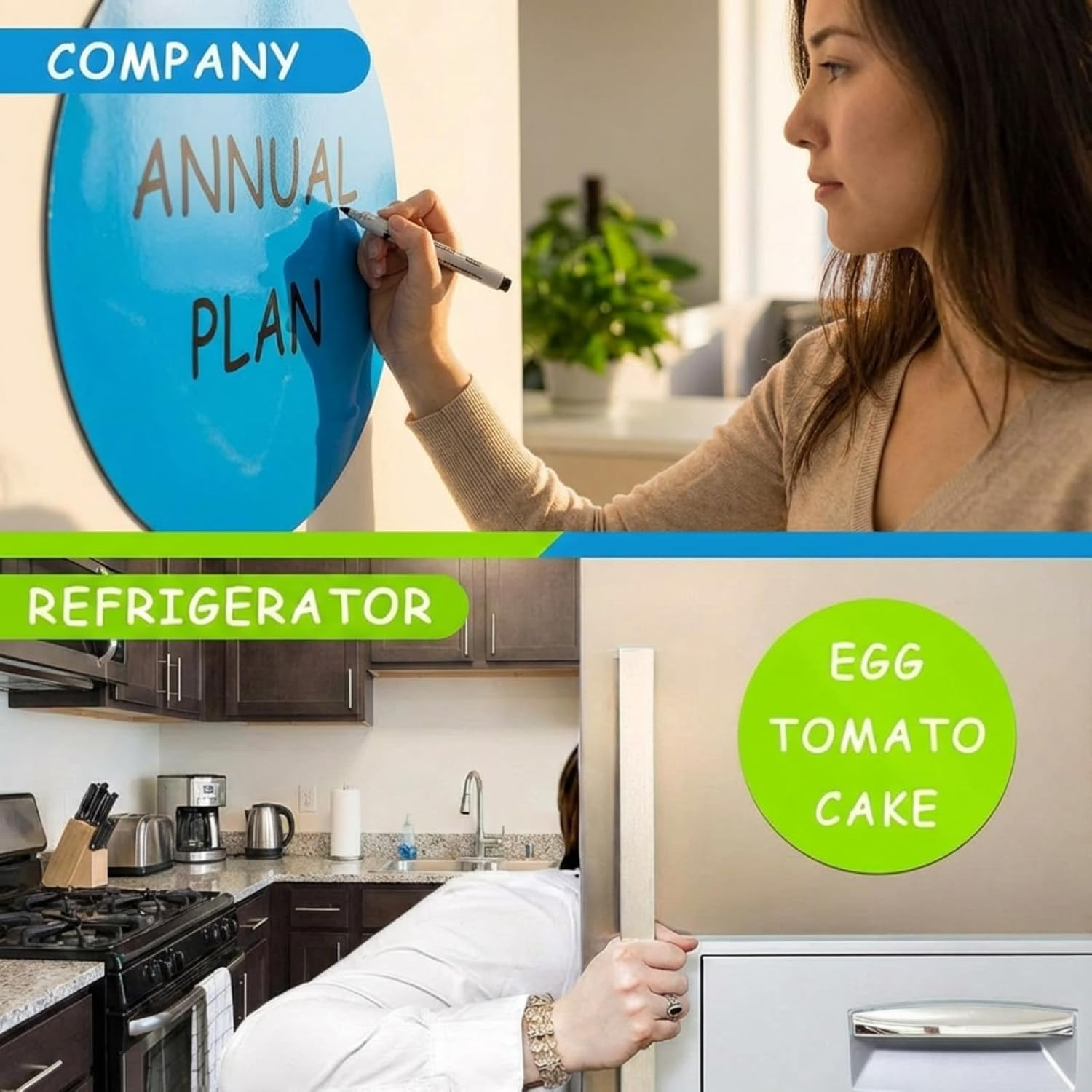 Outus 11 Inch Dry Erase Dots Removable Vinyl Dot Circle Whiteboard Marker Vinyl Stickers Dots Wall Decals for School Classroom Teachers Students Table Reminders (8 Pcs)