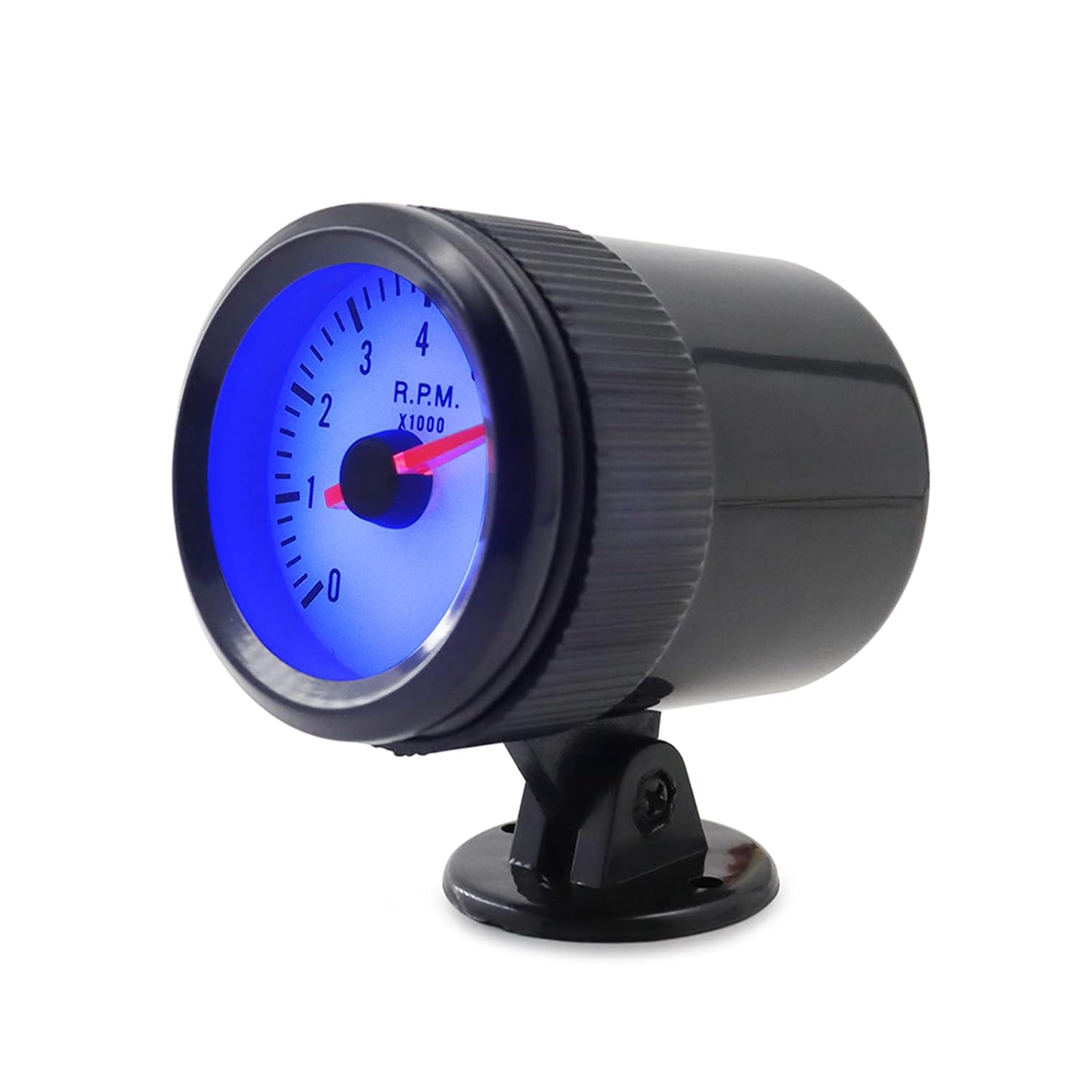Tacho Gauge, Tachometer Tach Gauge with Black Holder Cup for Auto Car Automotive Replacement Tachometers Gauge Meter LED for Car Auto Boat Truck 0-8000RPM Blue LED Light image number 1