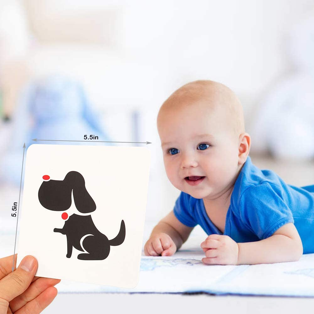Barwa Flash Cards for Infants - 64 Cards, 128 Pictures, High Contrast Educational Toy for 0-3 Months, Colorful Cards for 3-12 Months image number 3